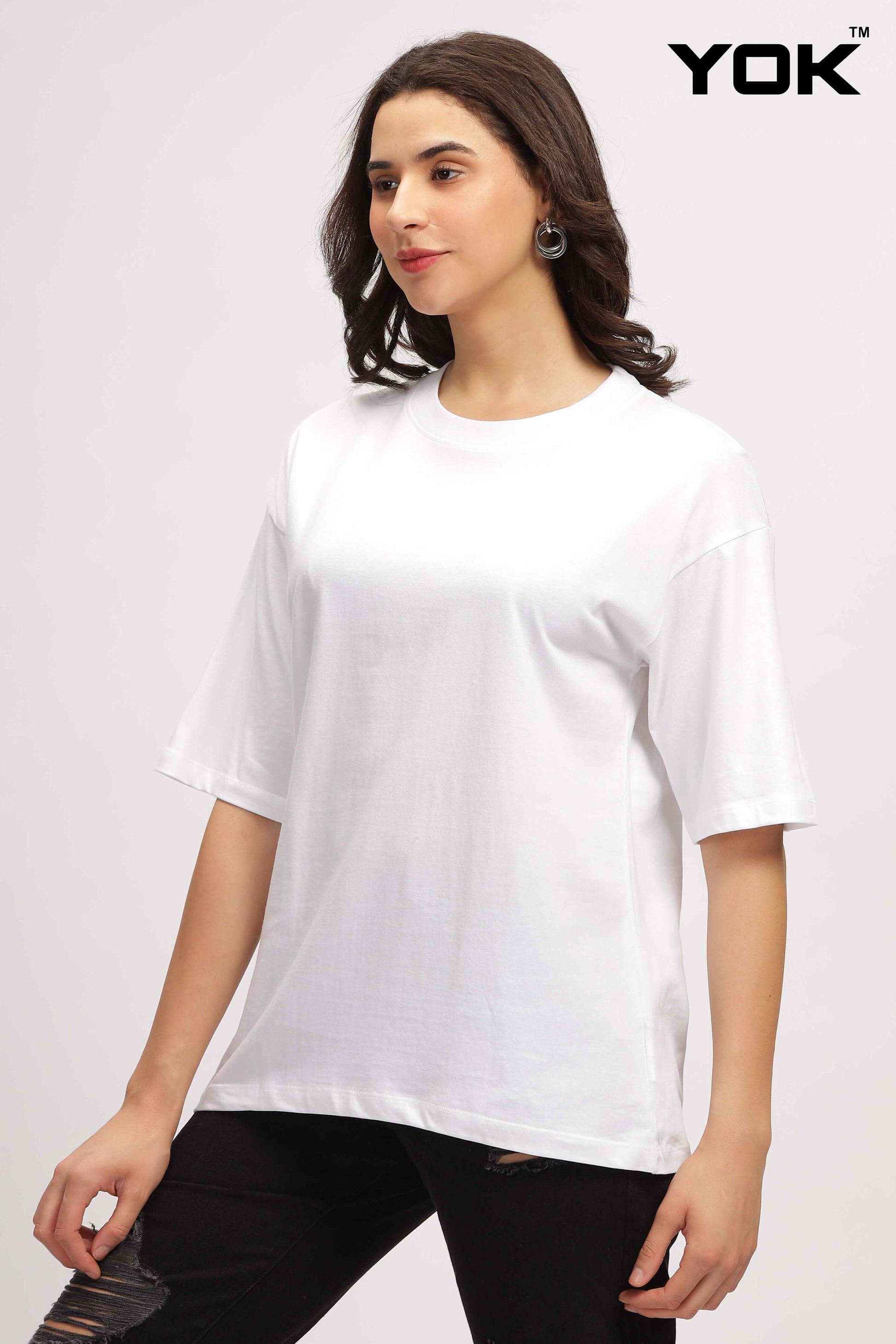 White Oversized T Shirt Women's