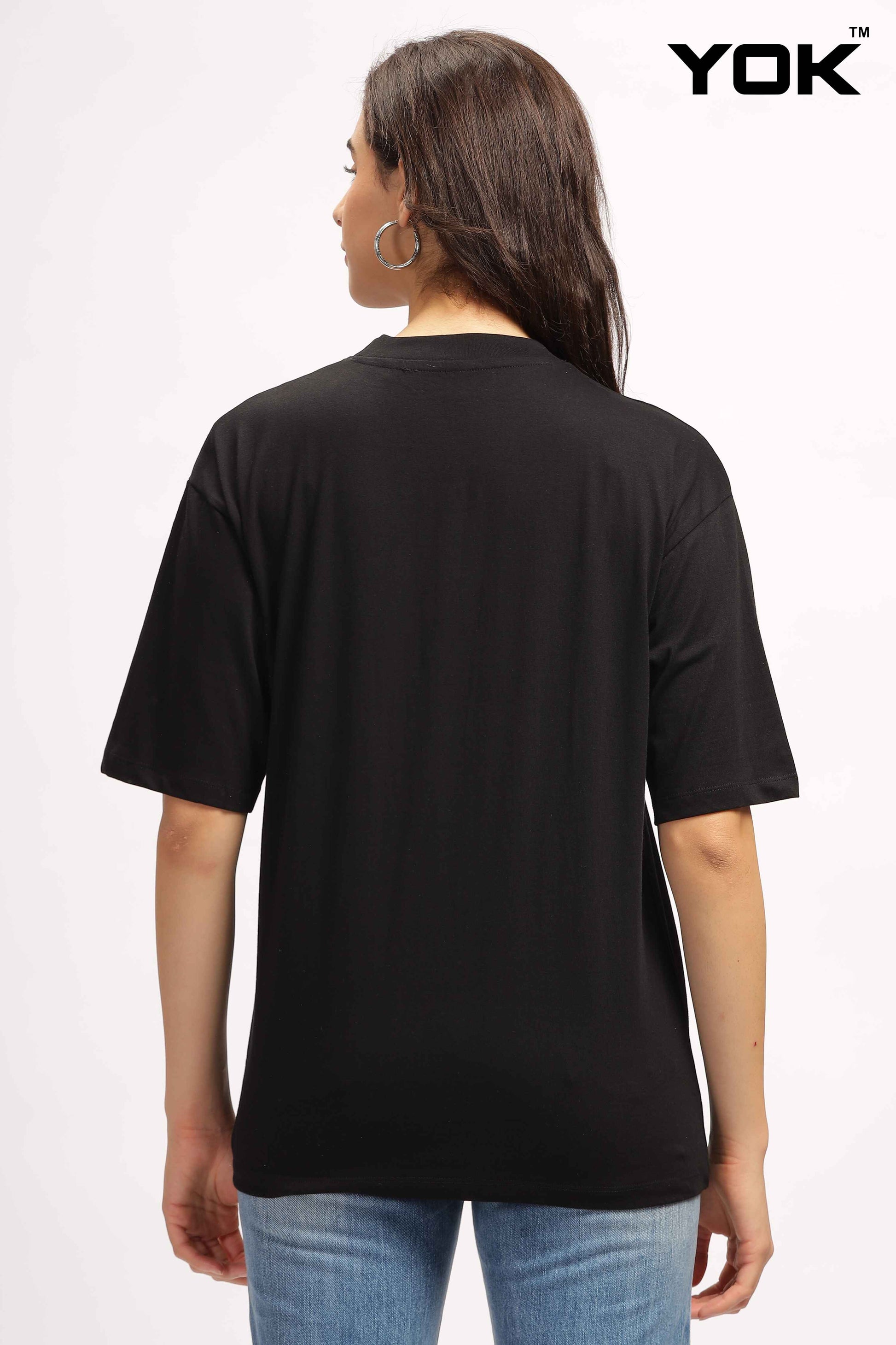 Plain Black Oversized T Shirt for Women