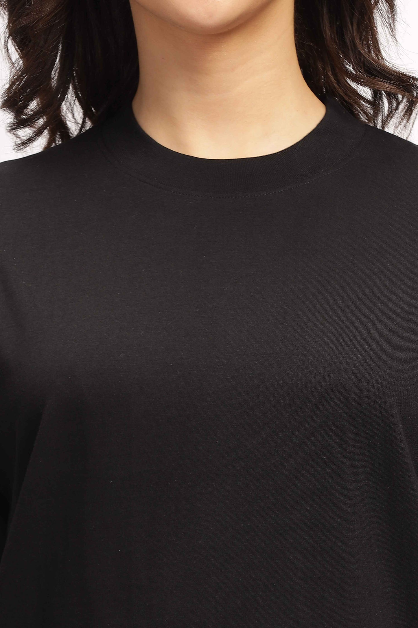 Plain Black Oversized T Shirt for Women