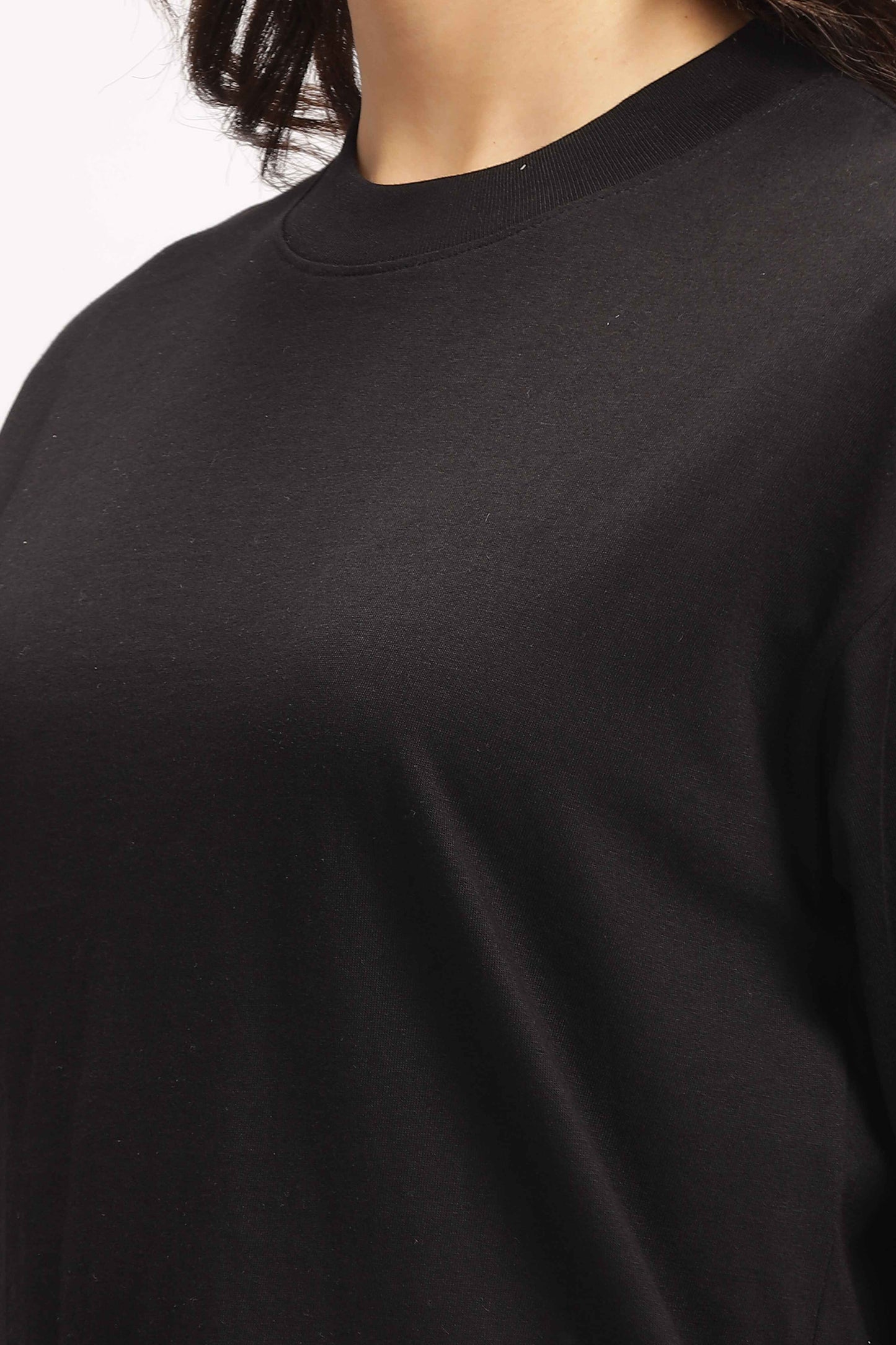 Plain Black Oversized T Shirt for Women