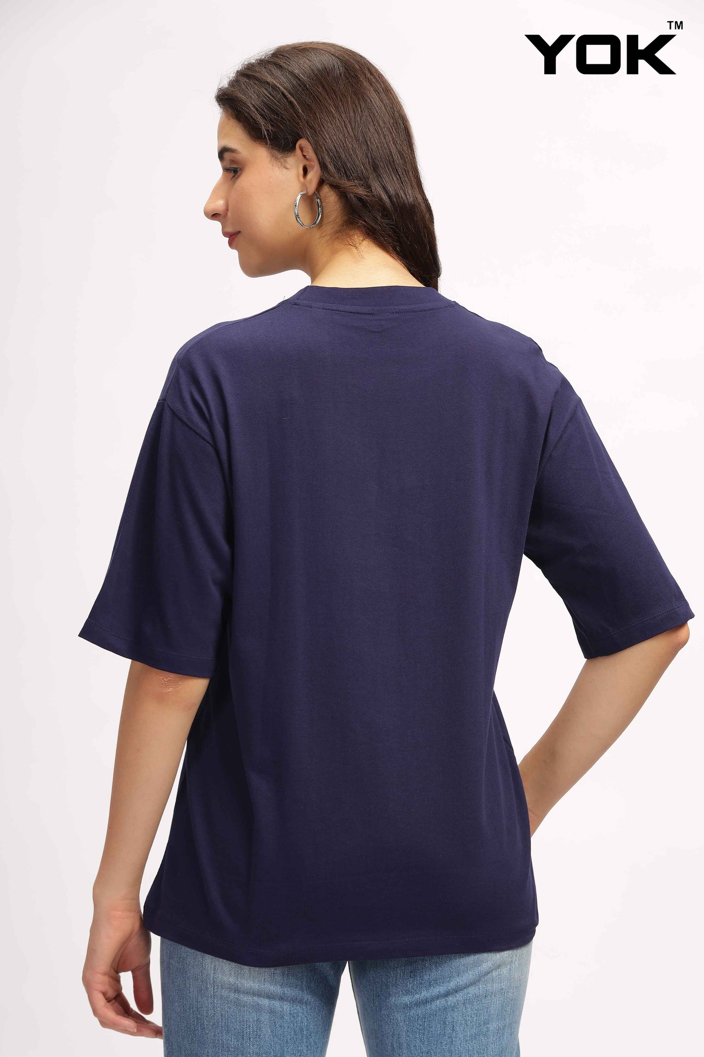 Navy Blue Oversized T Shirt for Women