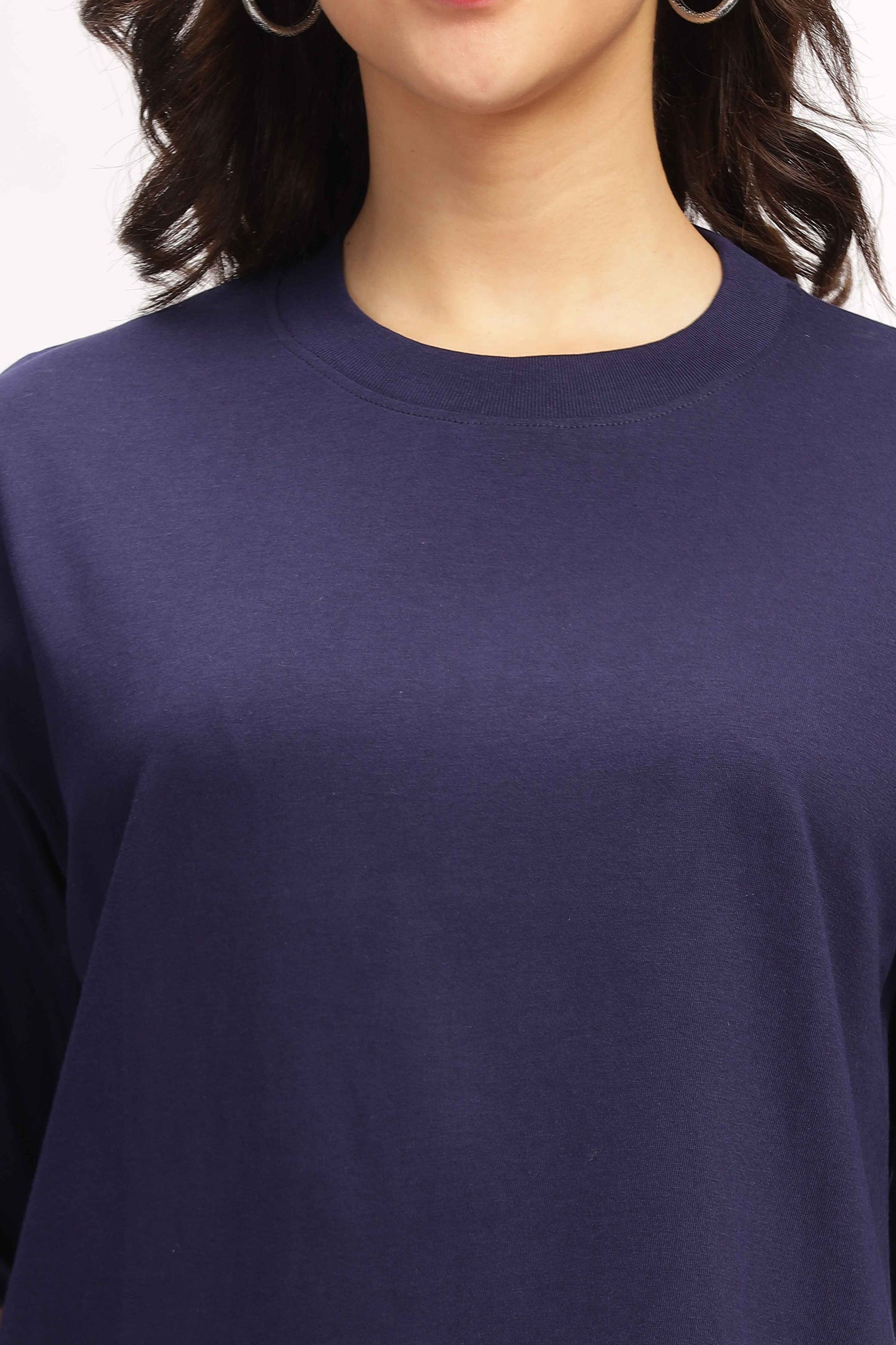 Navy Blue Oversized T Shirt for Women