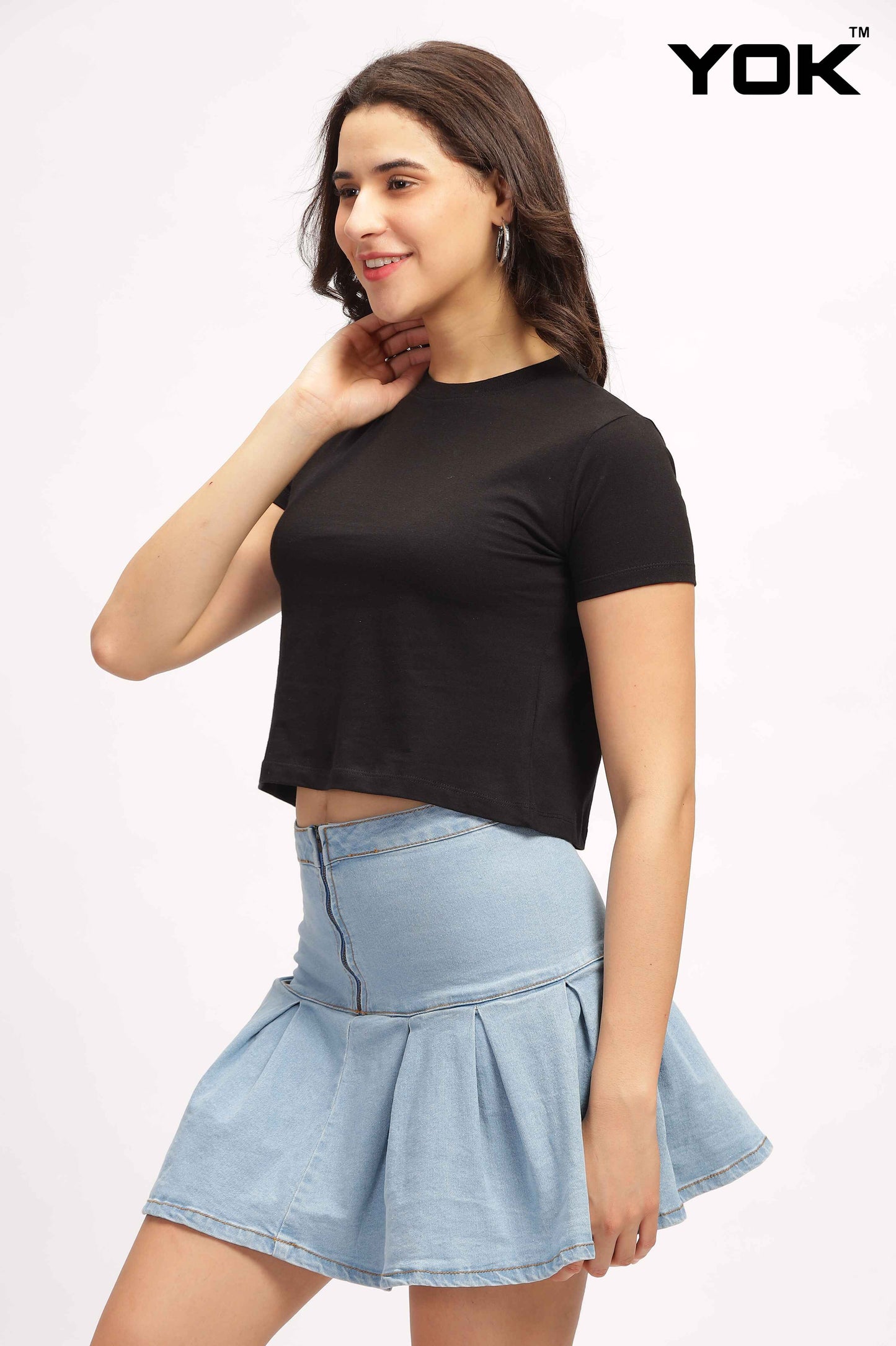 Black Crop Top for Women