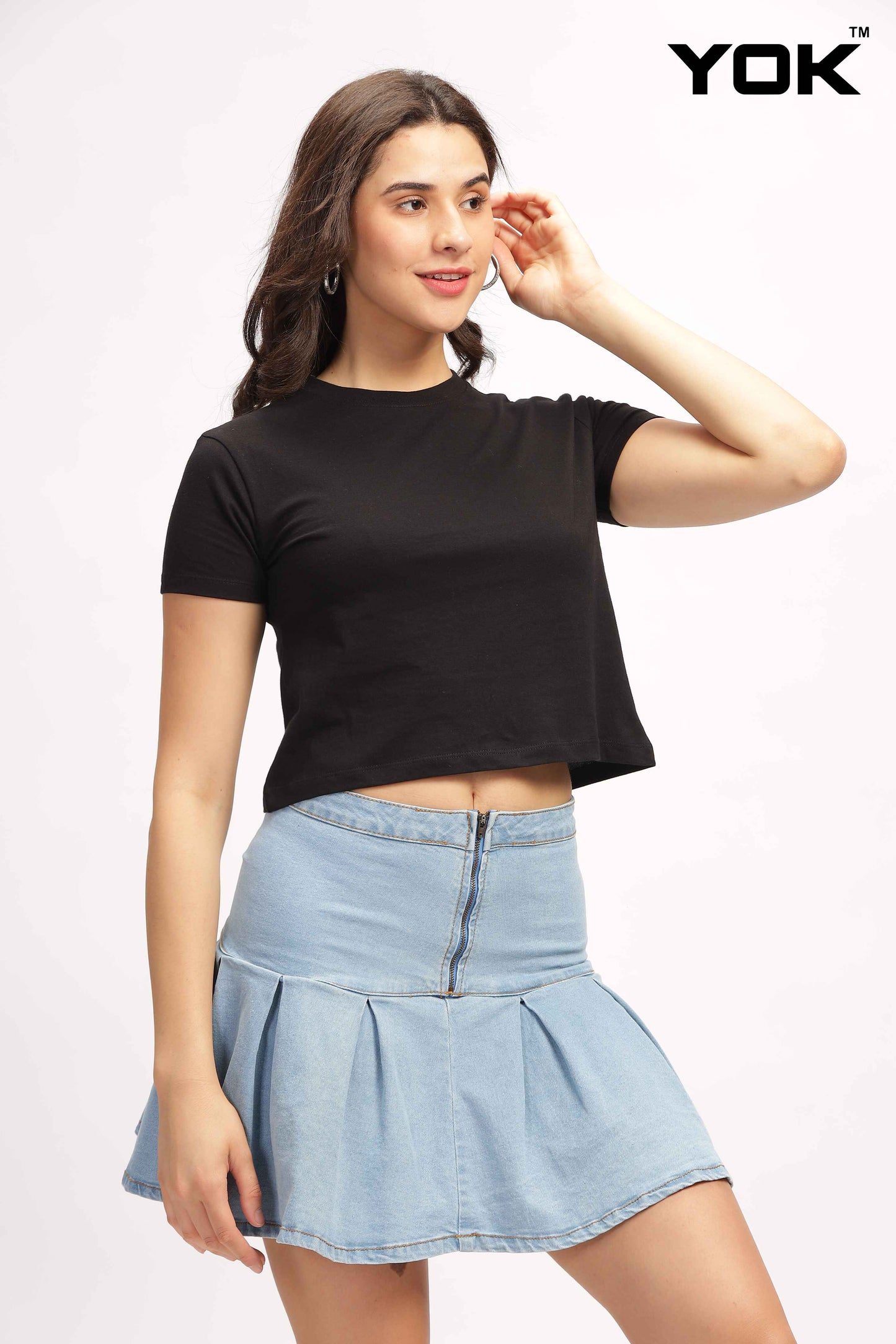 Black Crop Top for Women