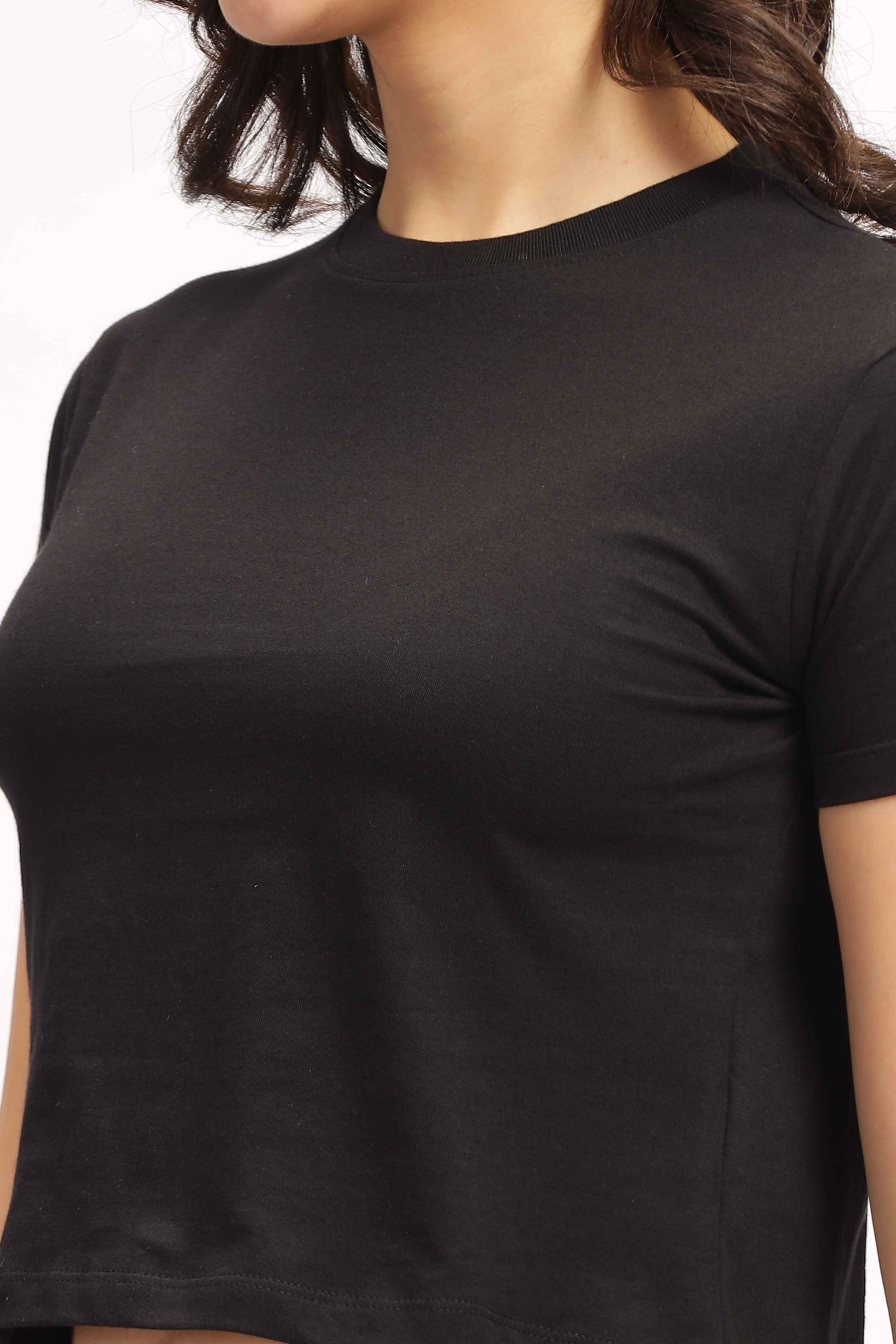 Black Crop Top for Women