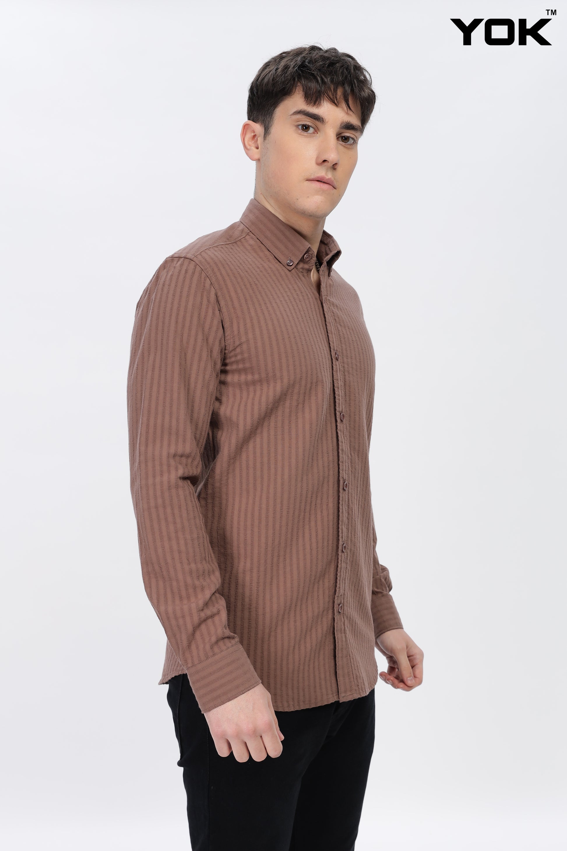 Brown Stripe Shirt for Men