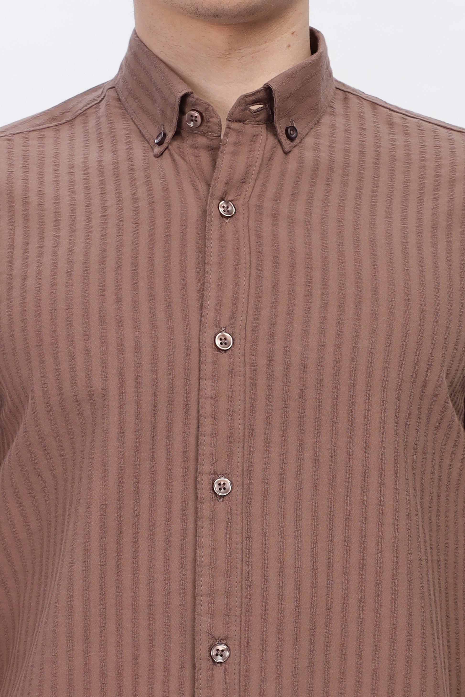 Brown Stripe Shirt for Men