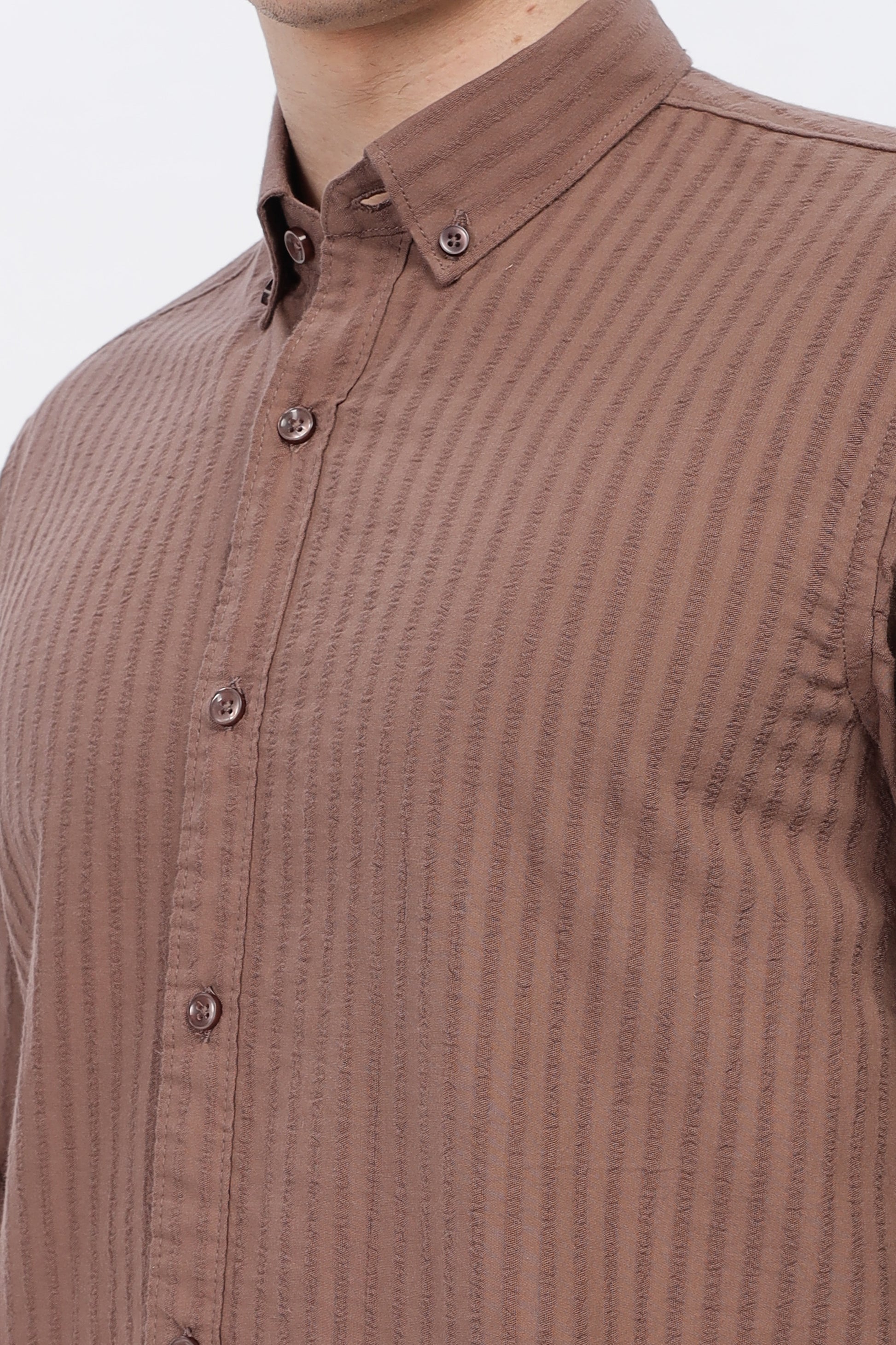 Brown Stripe Shirt for Men