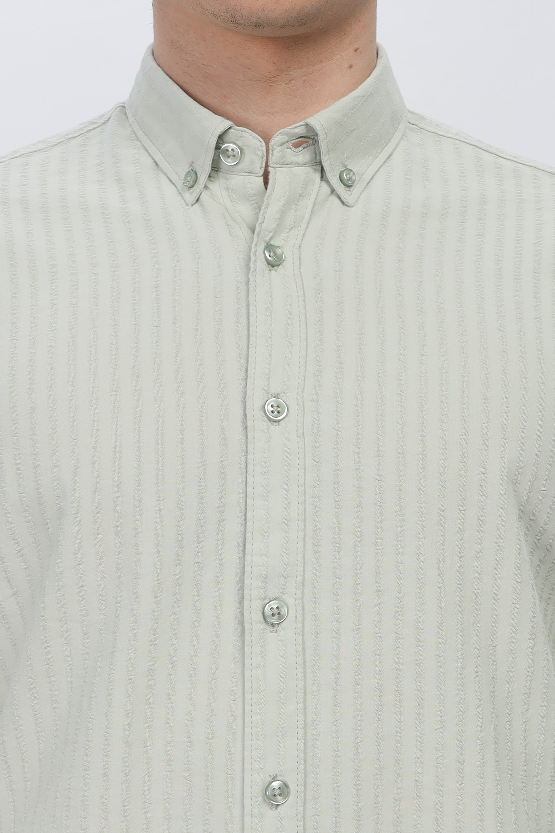 Powder Ash Grey stripe shirt For Men