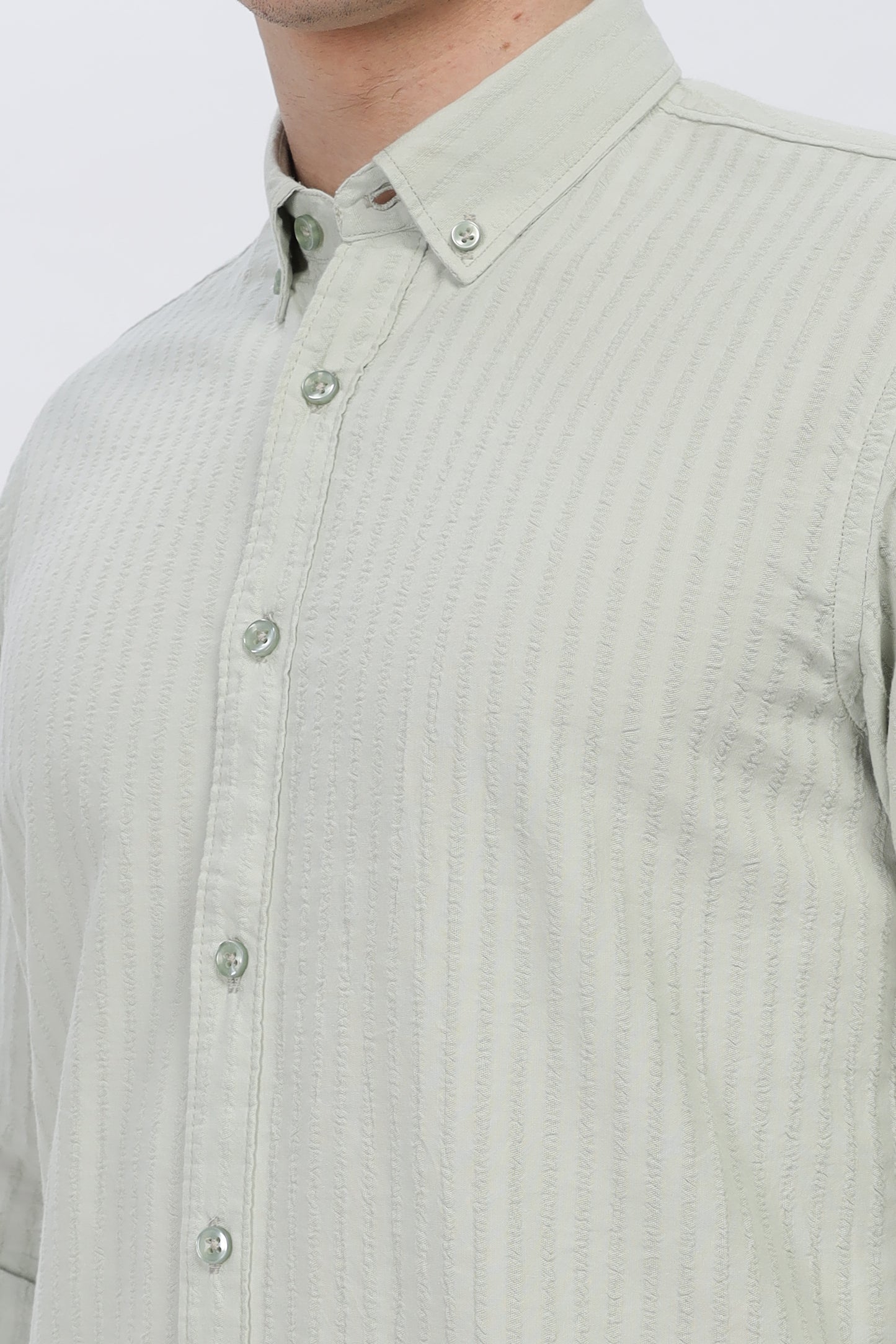 Powder Ash Grey stripe shirt For Men