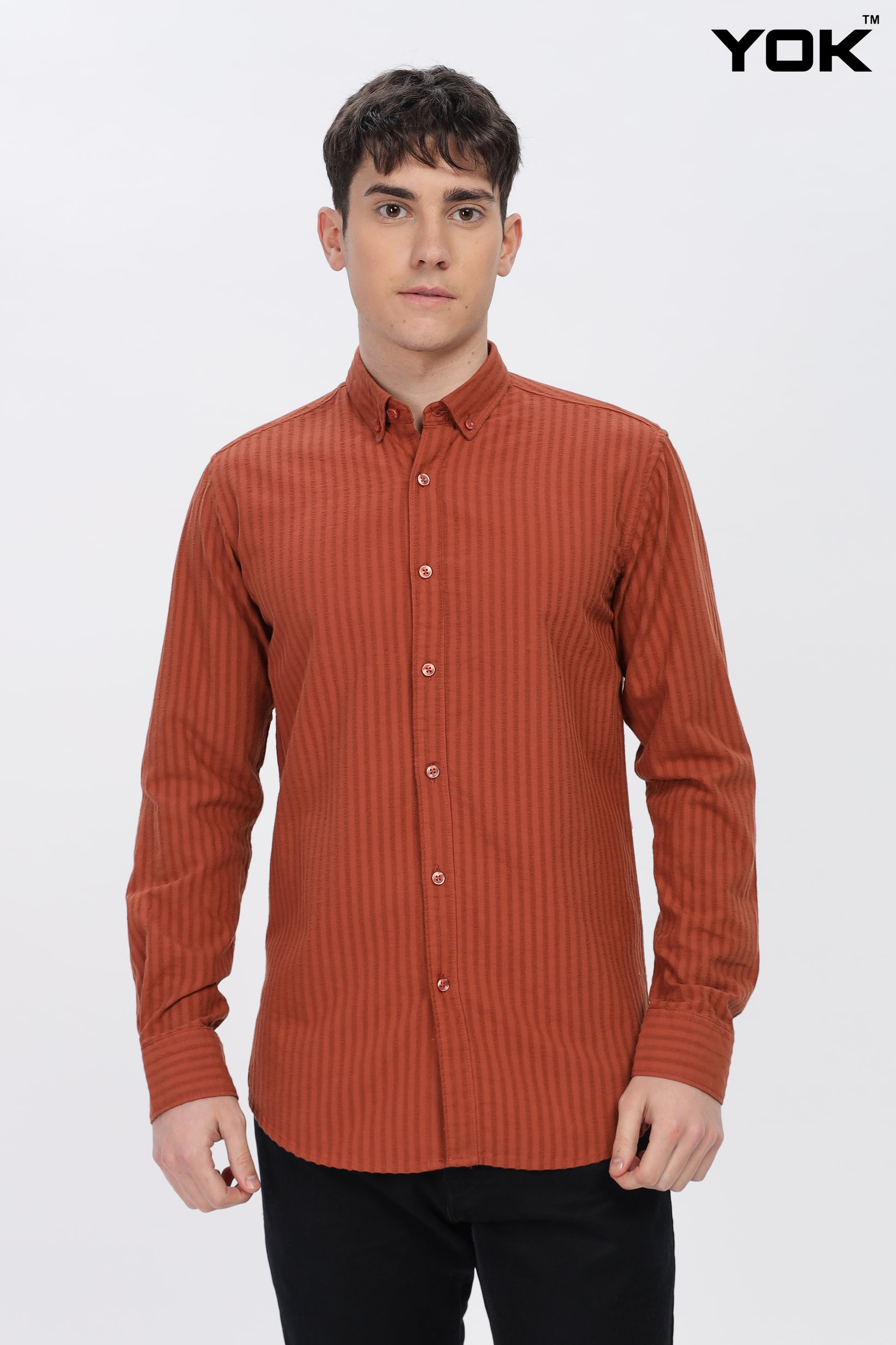 Pale Red Stripe Shirt for Men