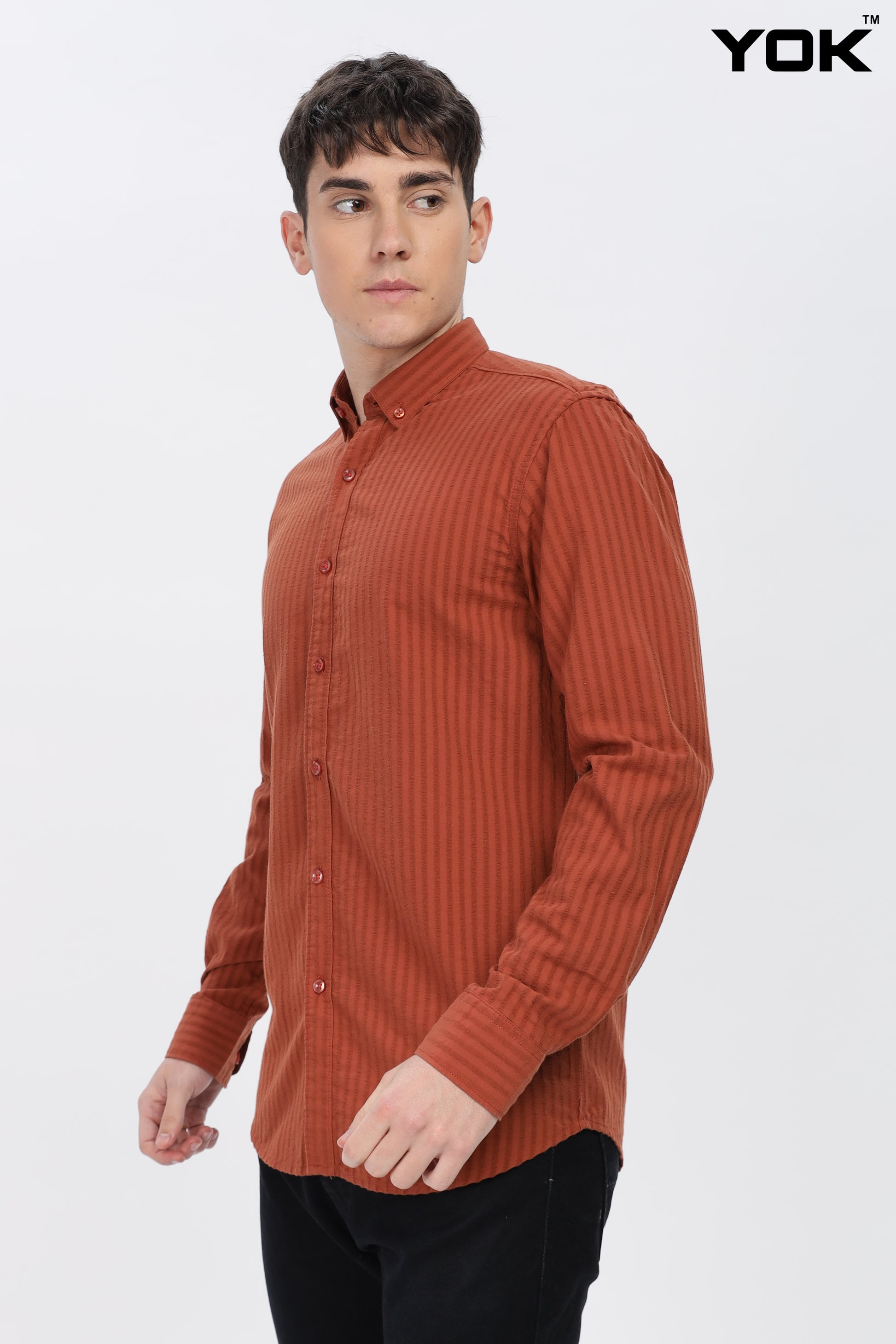 Pale Red Stripe Shirt for Men