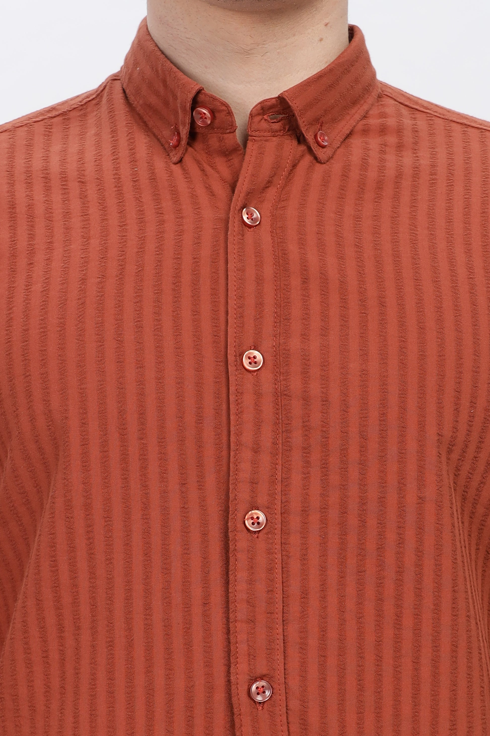 Pale Red Stripe Shirt for Men