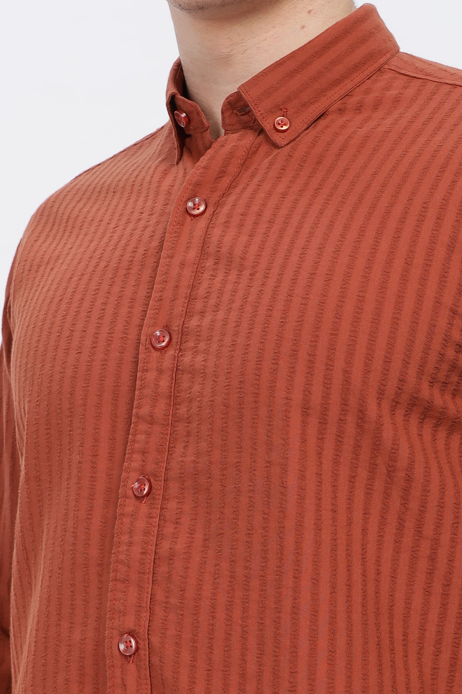 Pale Red Stripe Shirt for Men