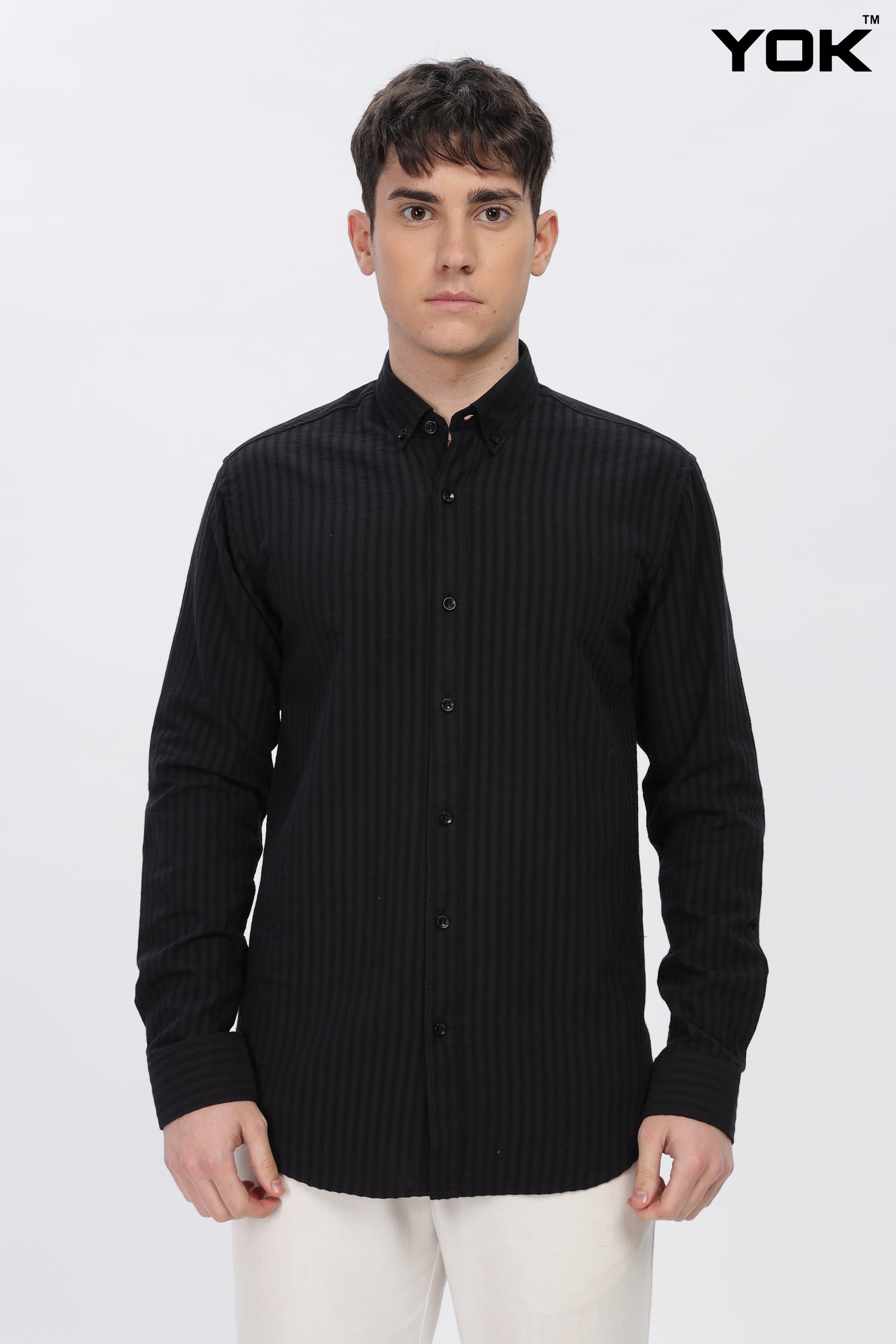 Mens Black Stripe Shirt