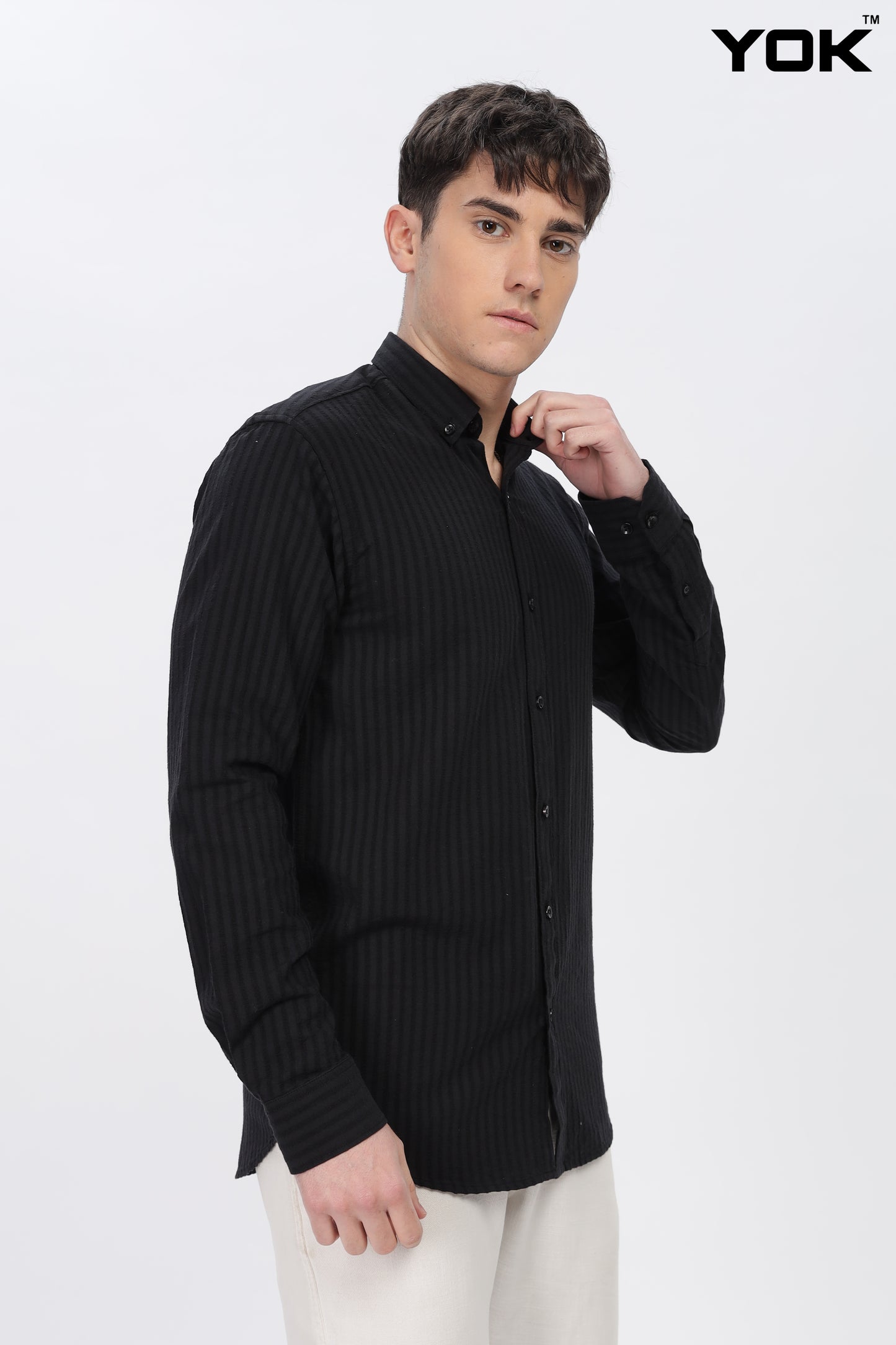 Mens Black Stripe Shirt