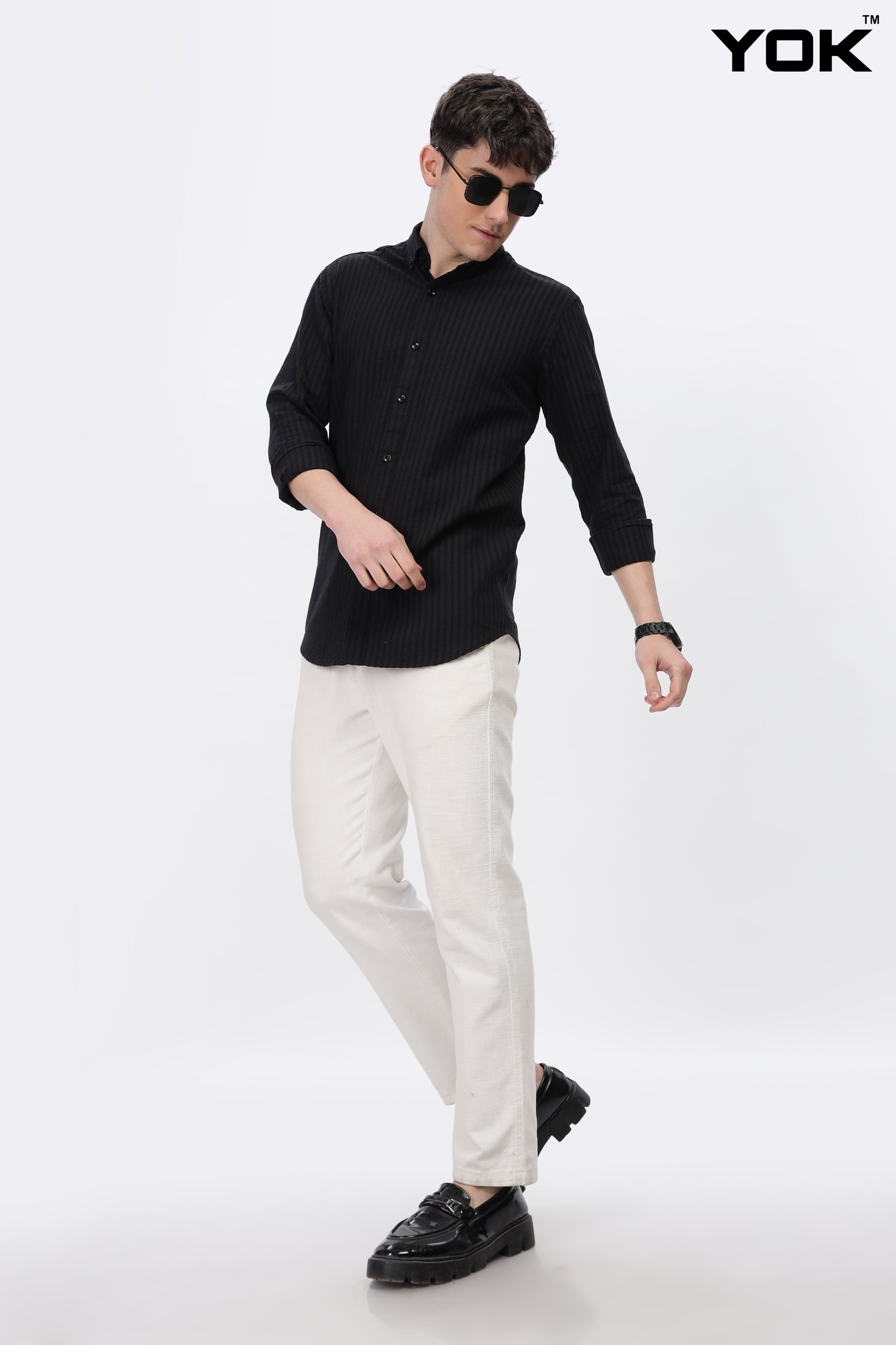 Mens Black Stripe Shirt