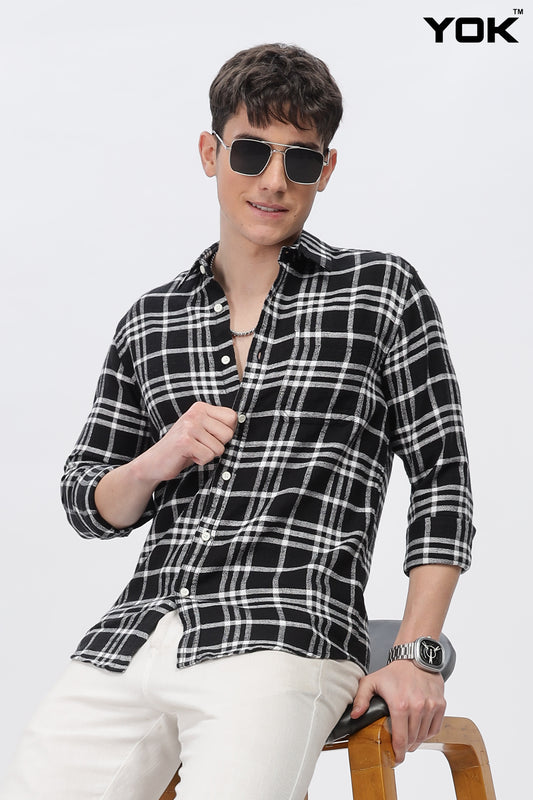 White Check Shirt for Men