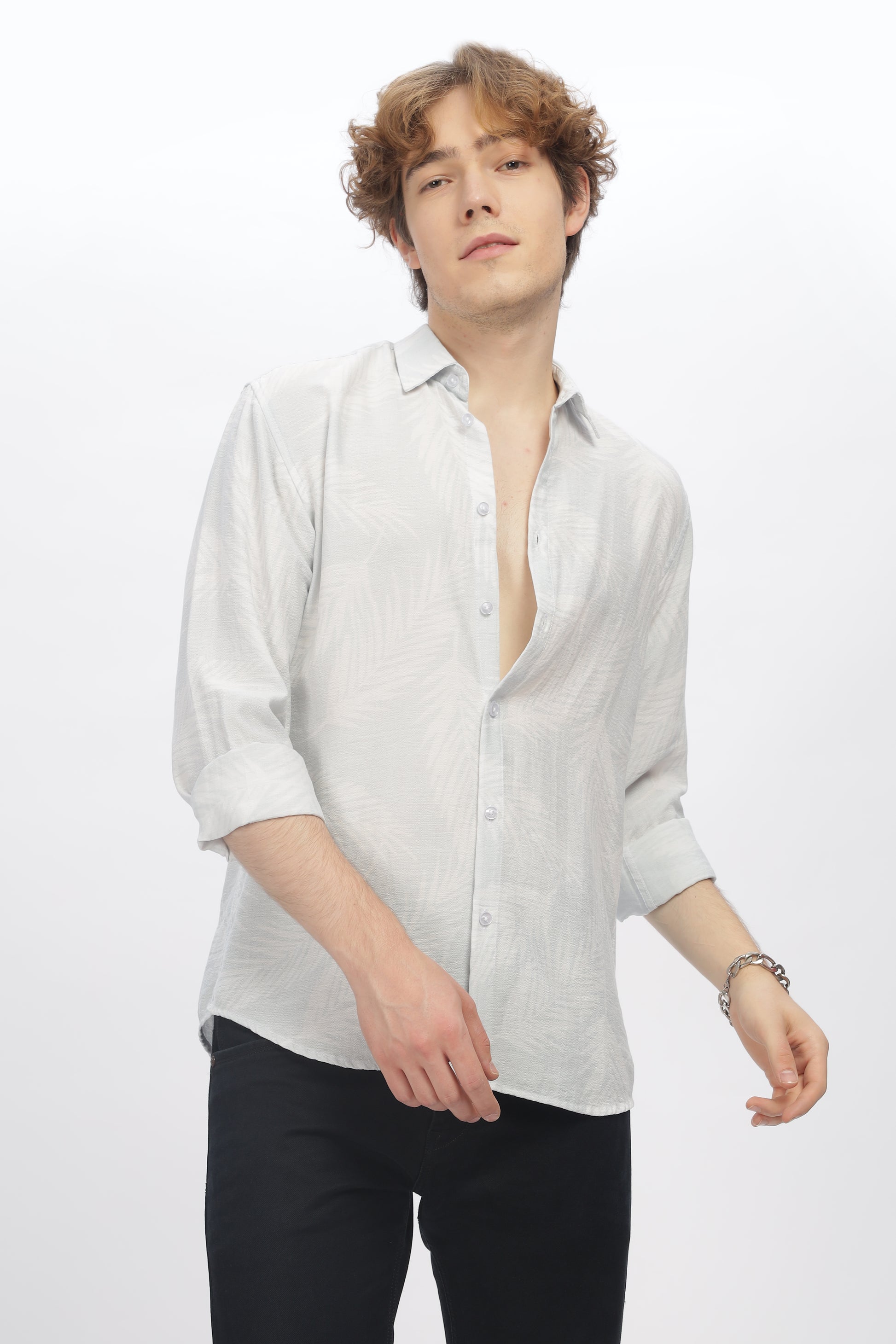  Light Grey Shirt for Men - Printed Shirt