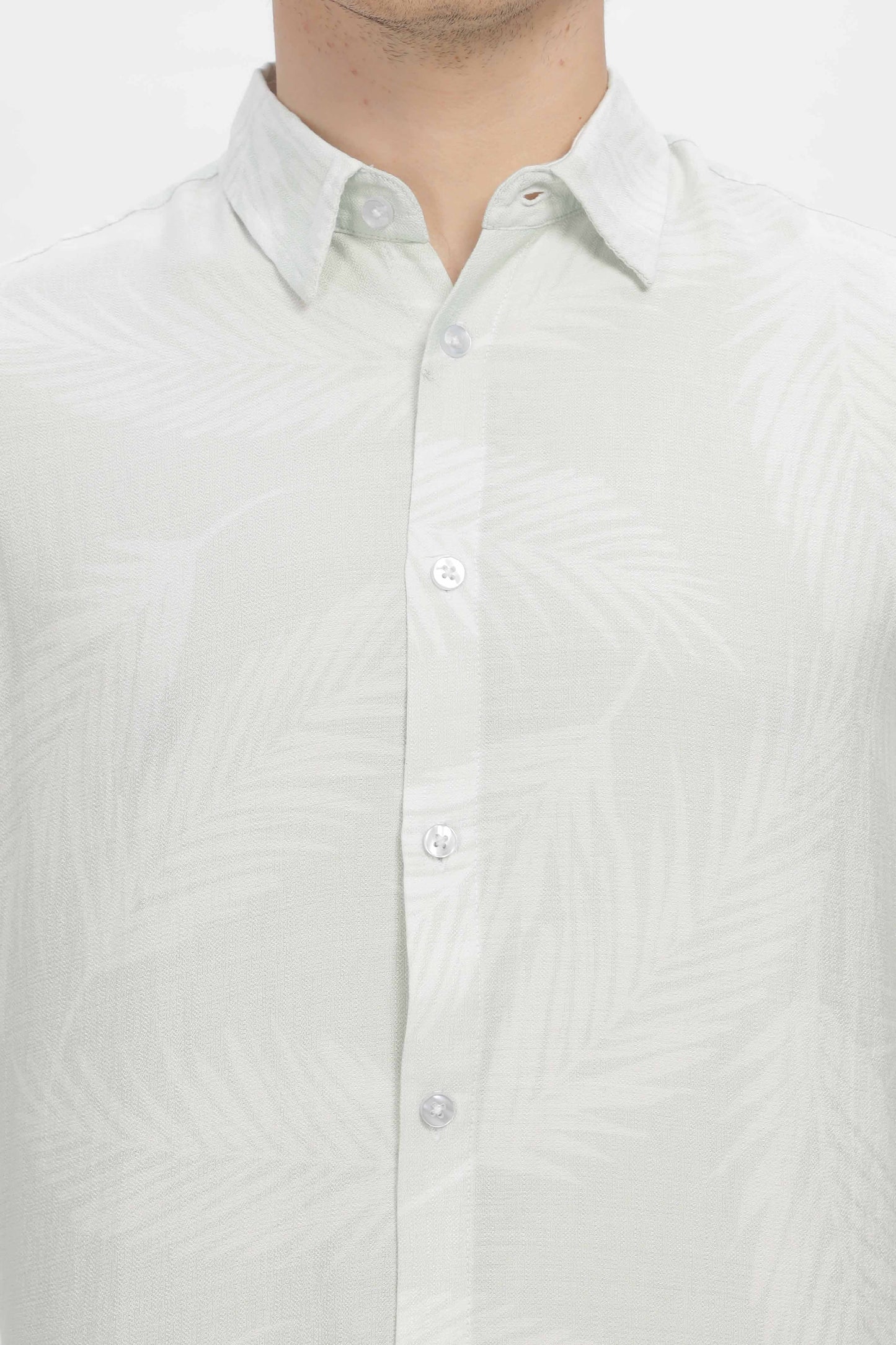  Mens Light green printed shirt 