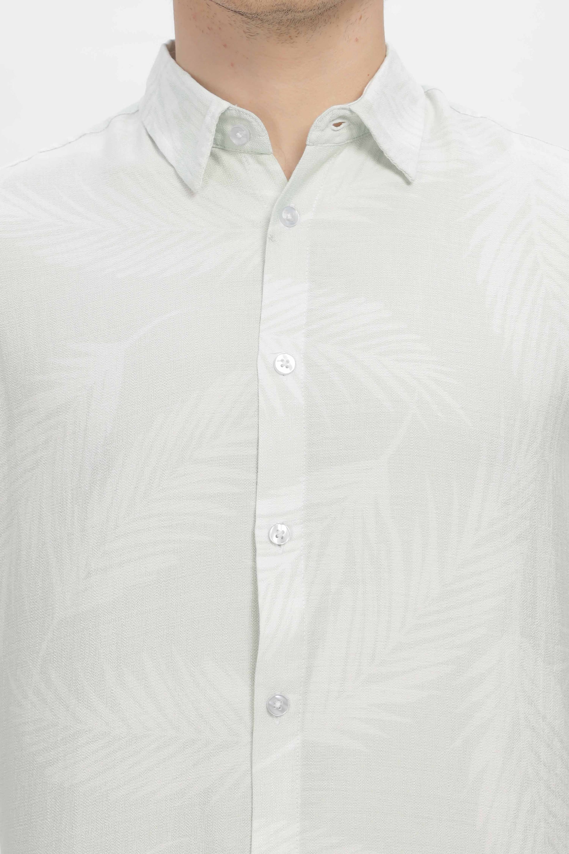  Mens Light green printed shirt 