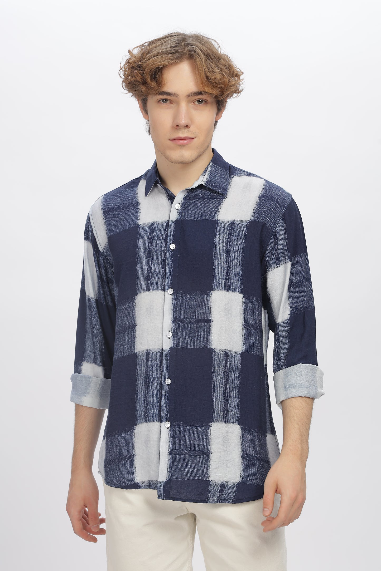 Blue Printed Shirt for Men