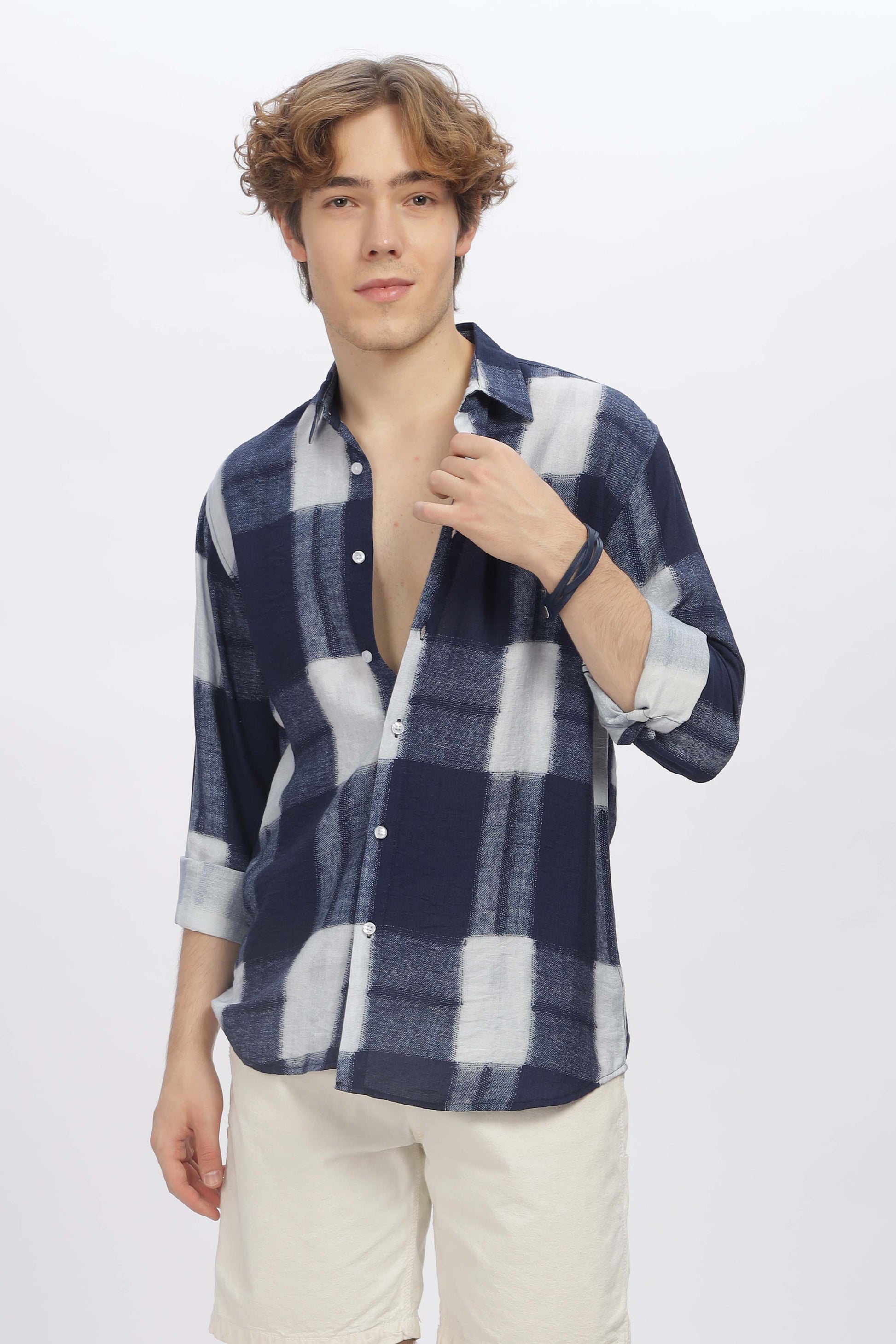 Blue Printed Shirt for Men