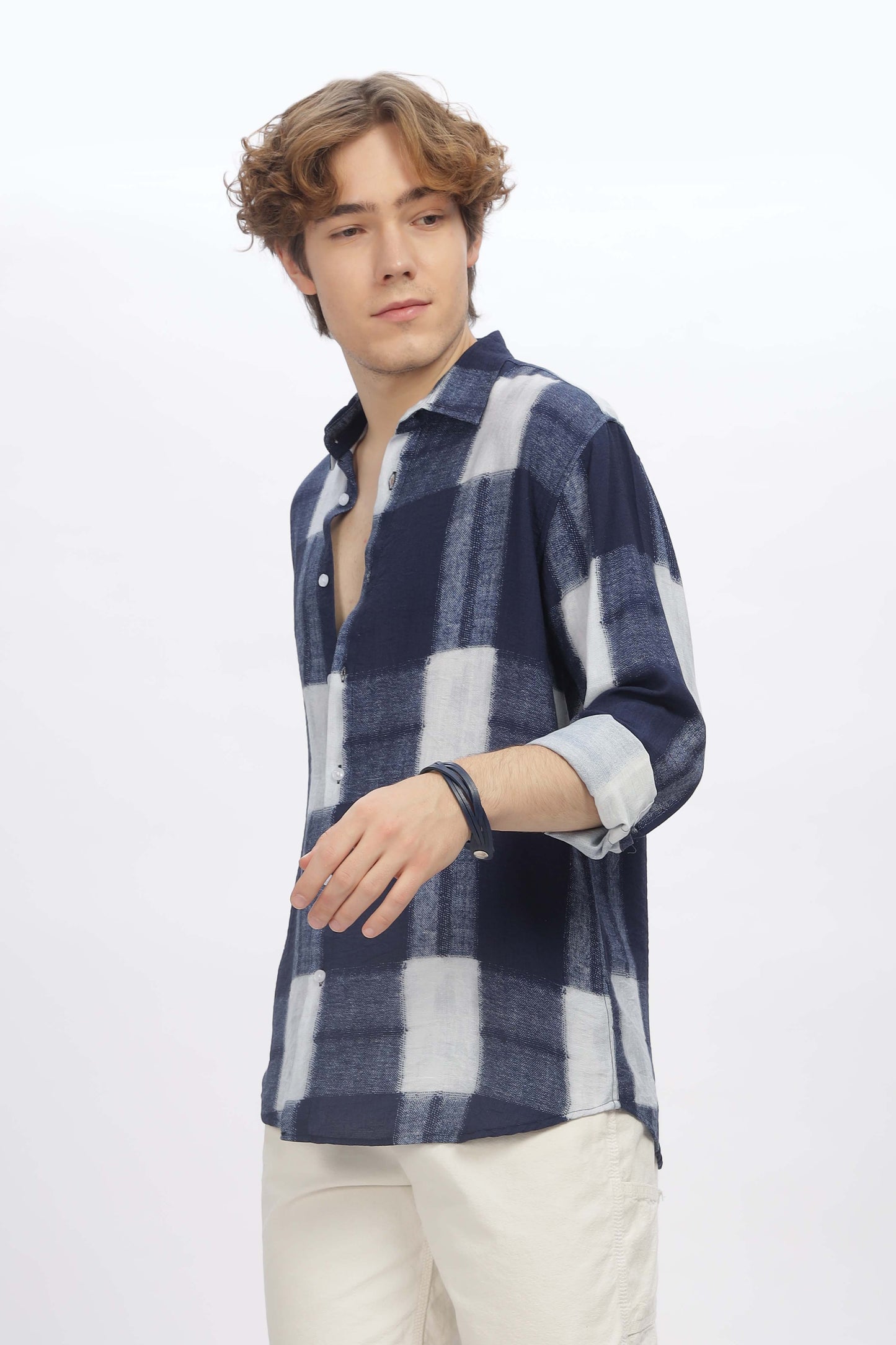 Blue Printed Shirt for Men