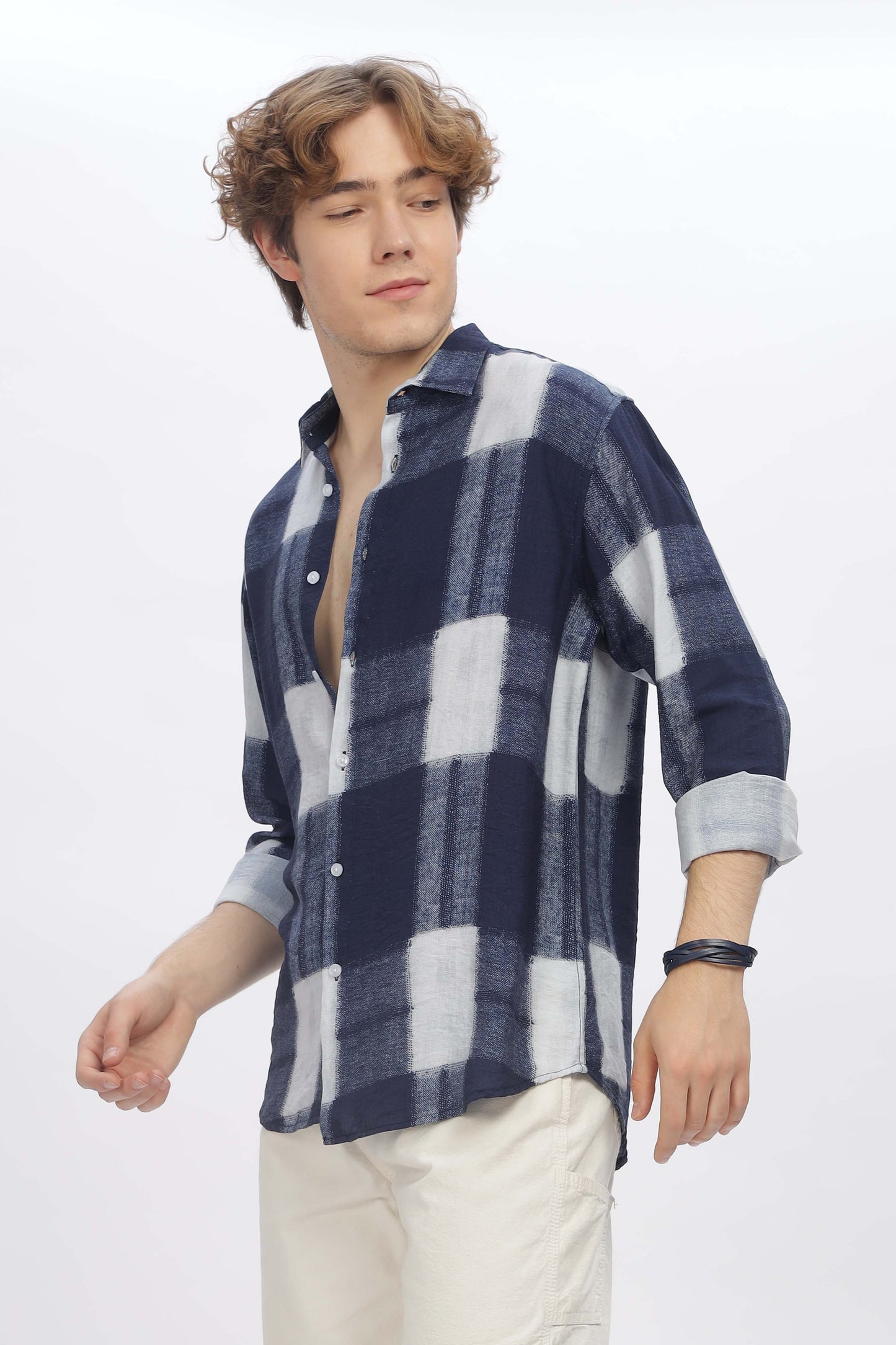 Blue Printed Shirt for Men