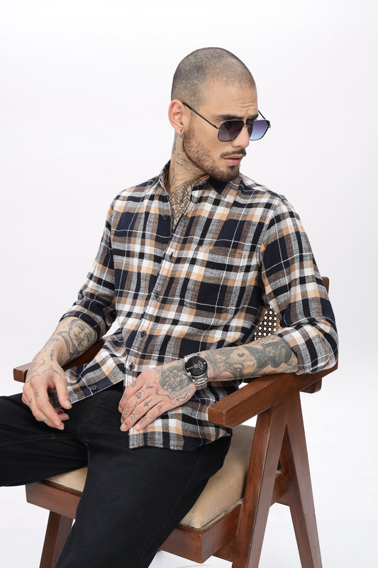 Tri Tone Check Shirt for Men