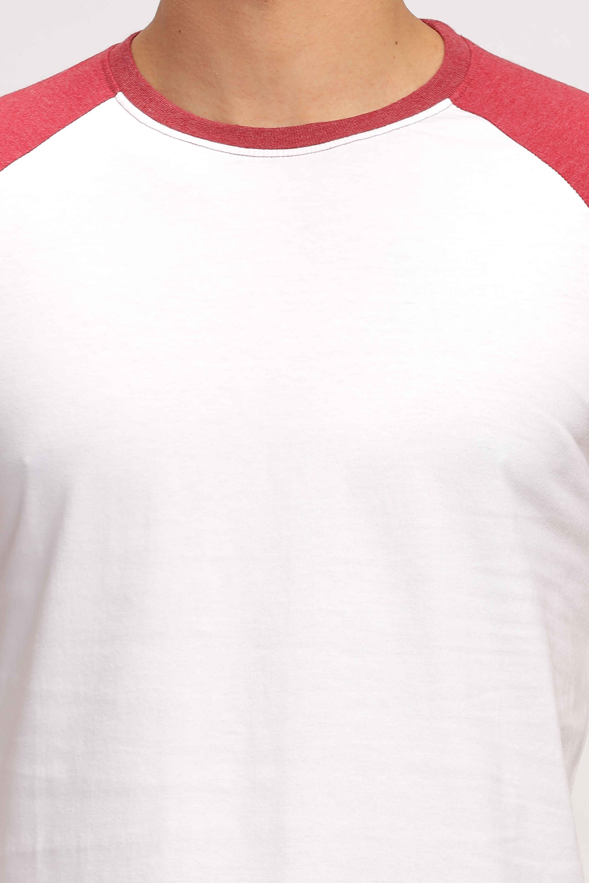  Red & White Raglan Sleeve T Shirt