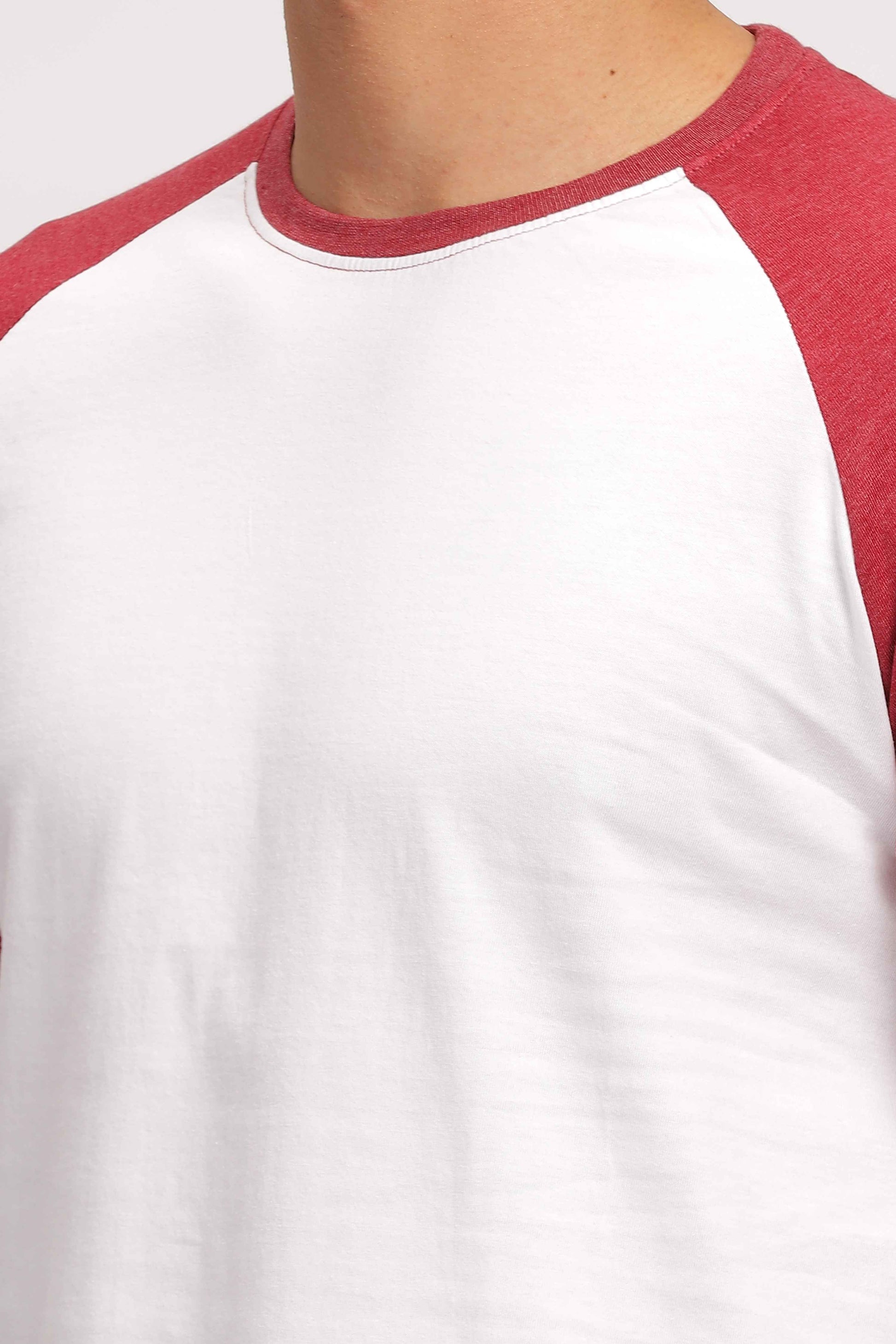  Red & White Raglan Sleeve T Shirt