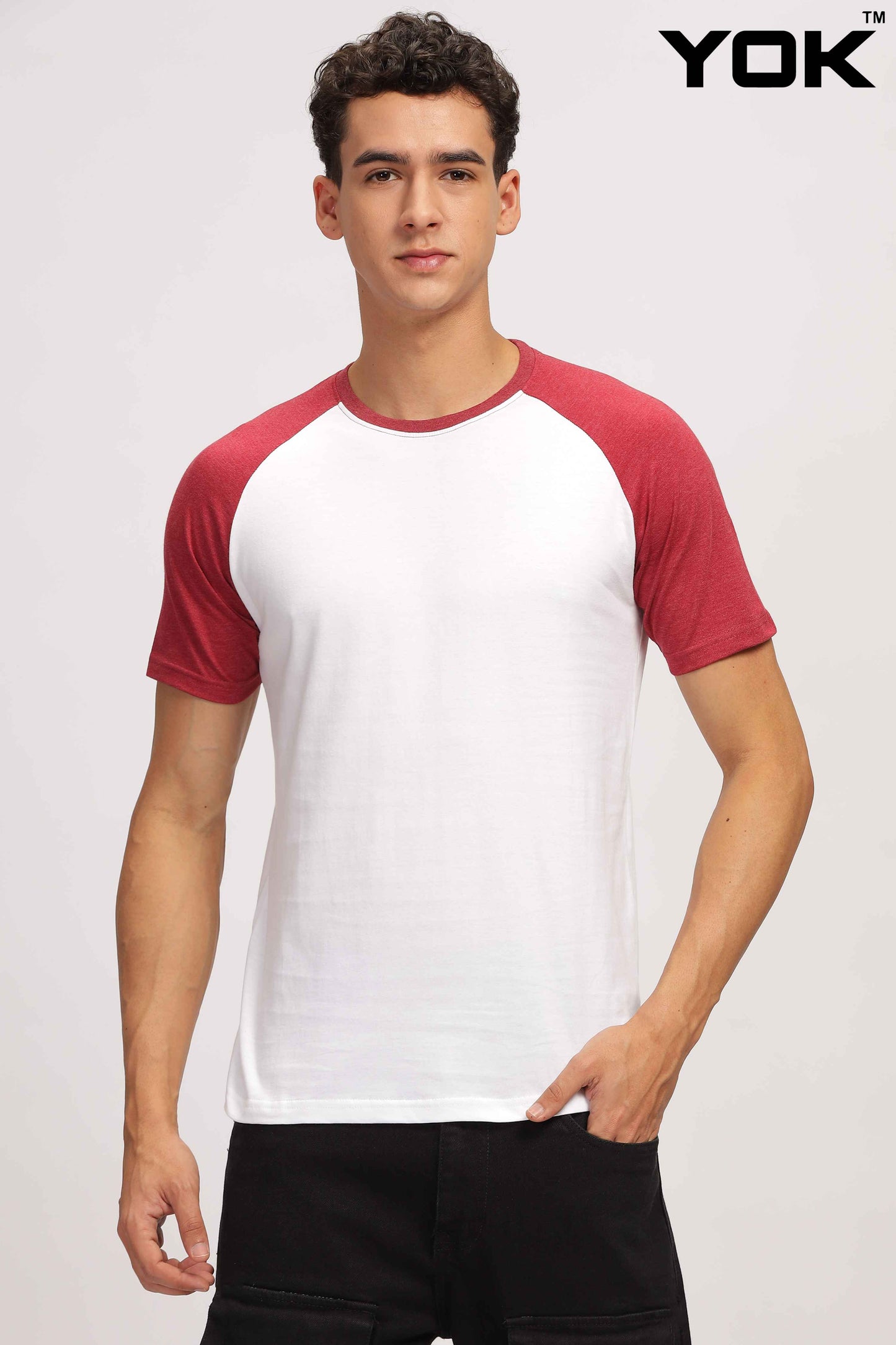  Red & White Raglan Sleeve T Shirt