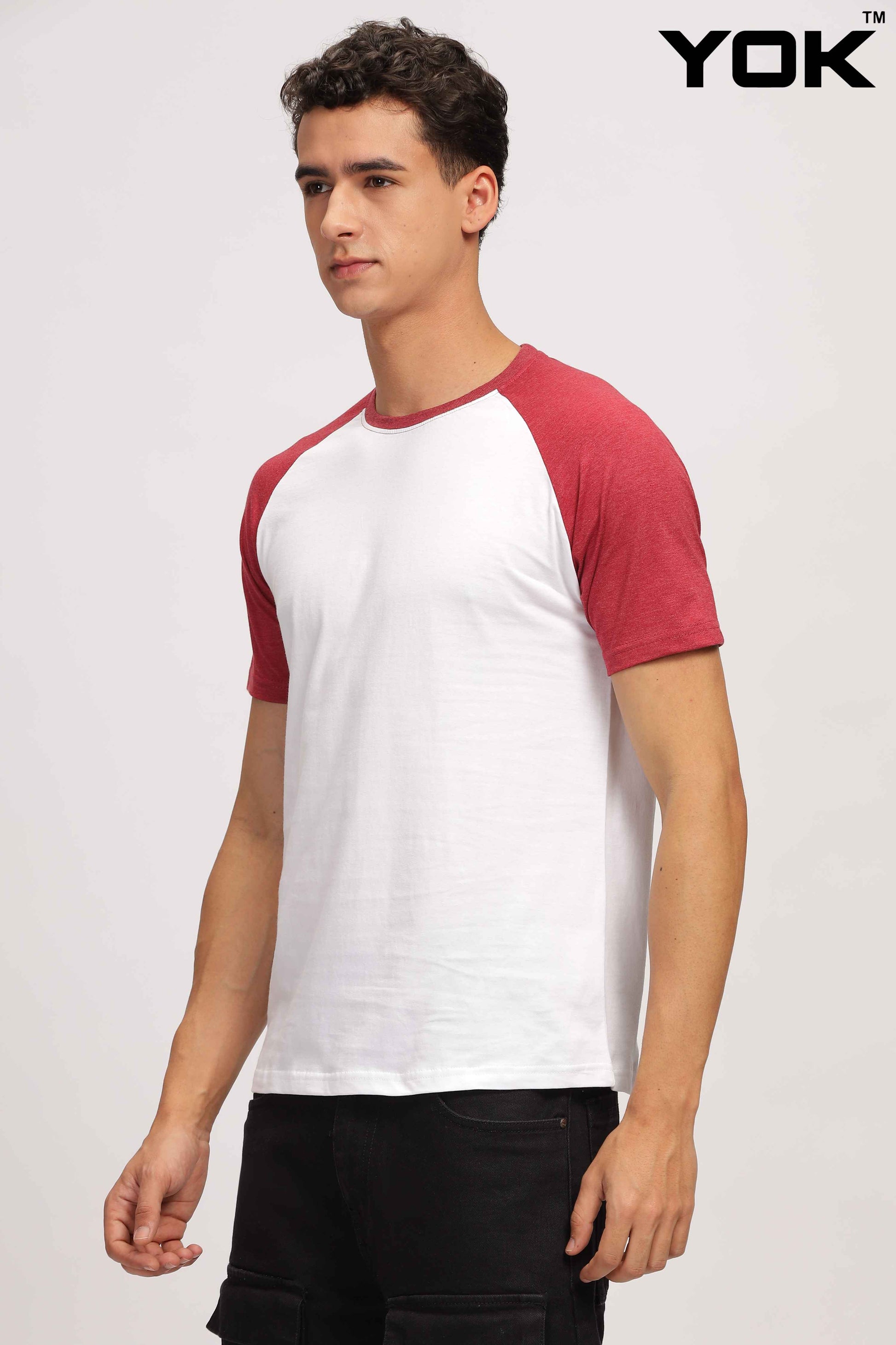  Red & White Raglan Sleeve T Shirt