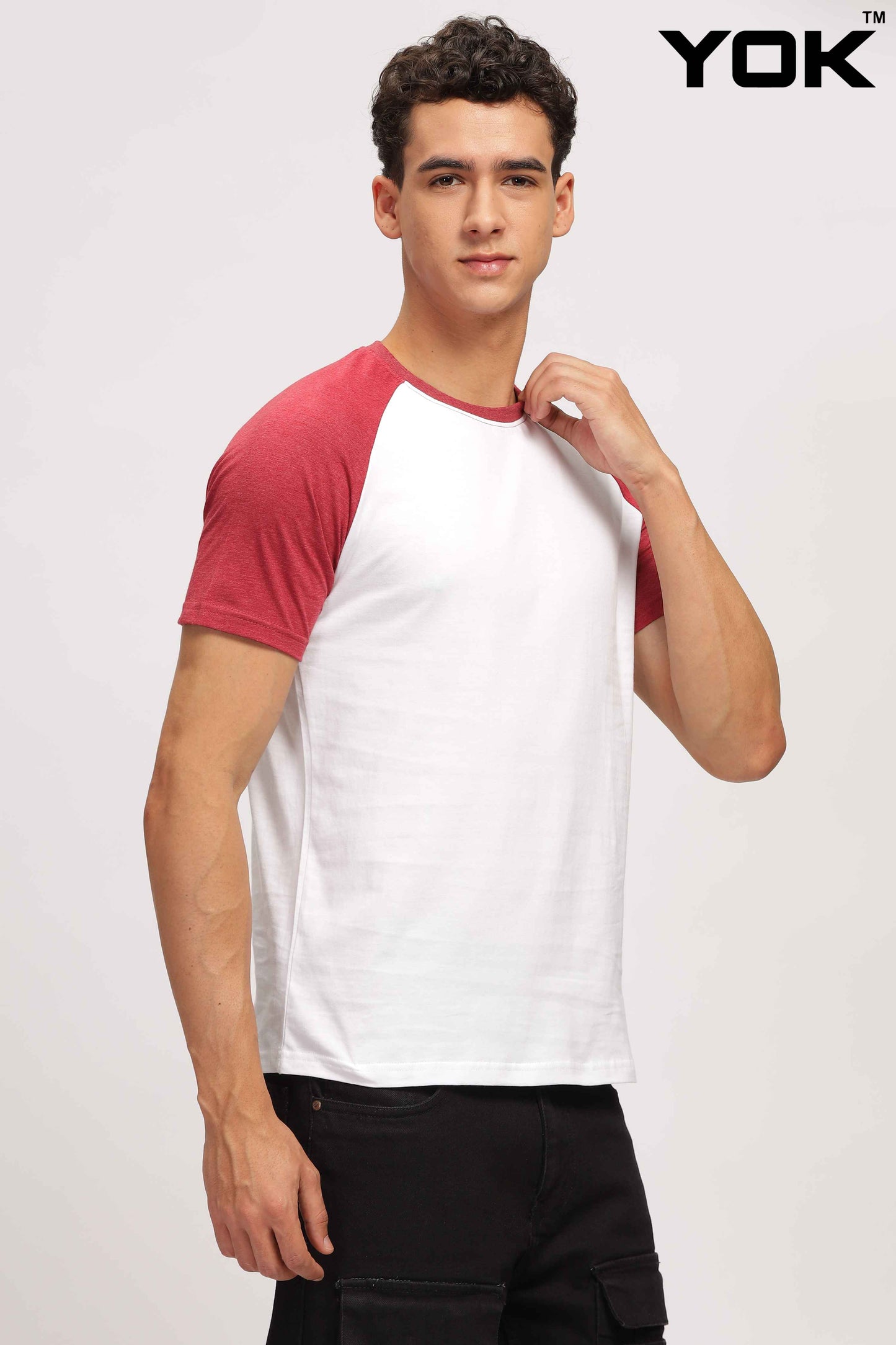  Red & White Raglan Sleeve T Shirt