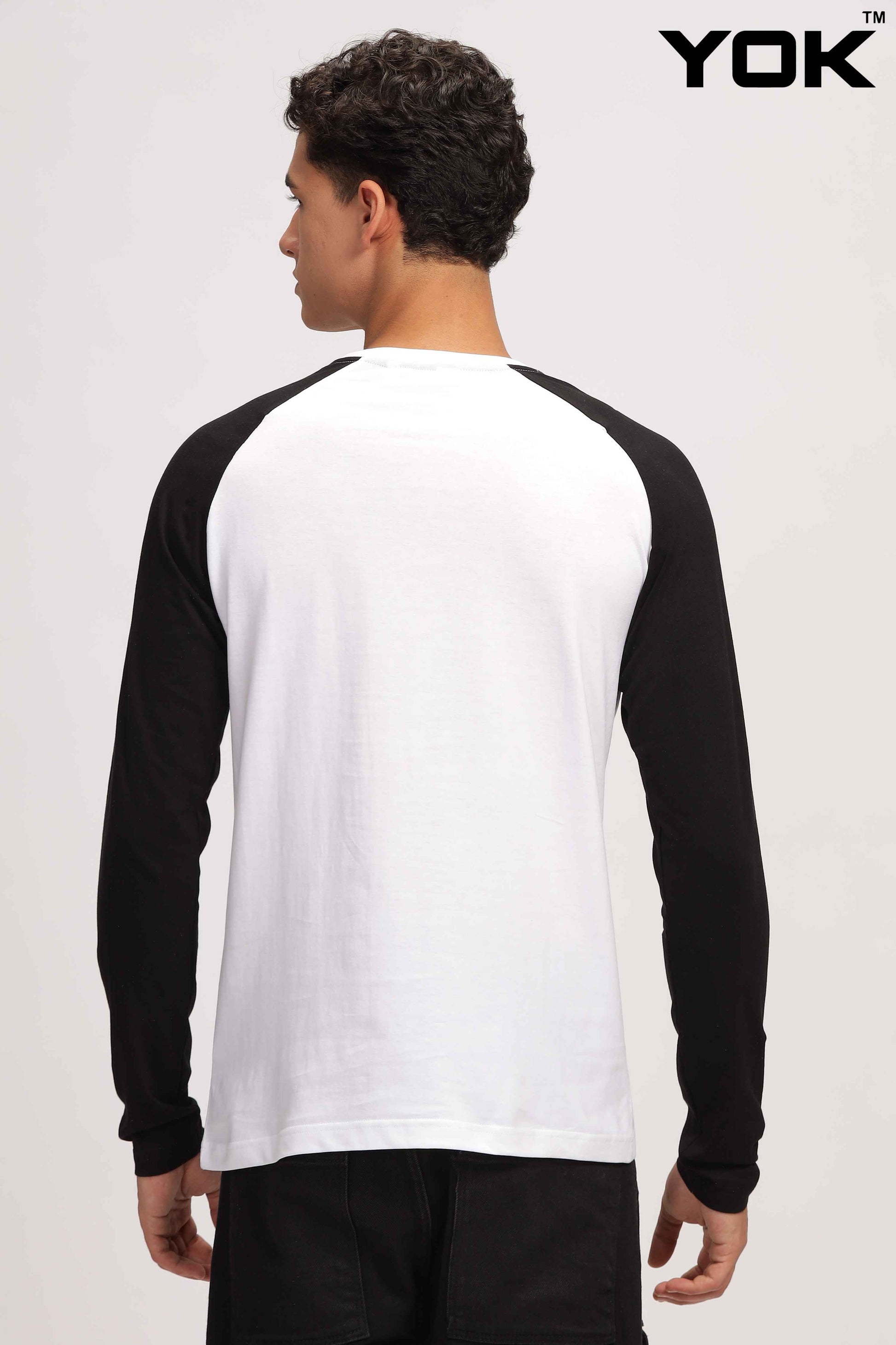 Black & White  Raglan Full Sleeve T Shirt 