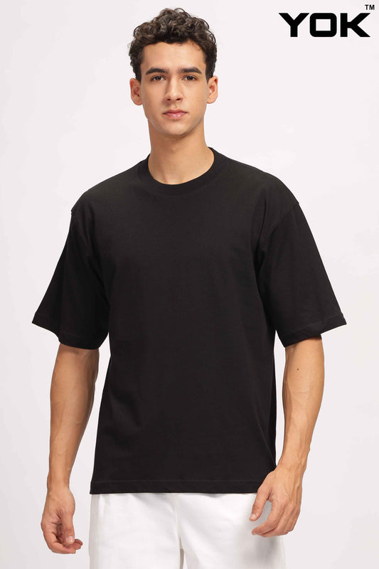 Plain Oversized Black T-Shirt for Men