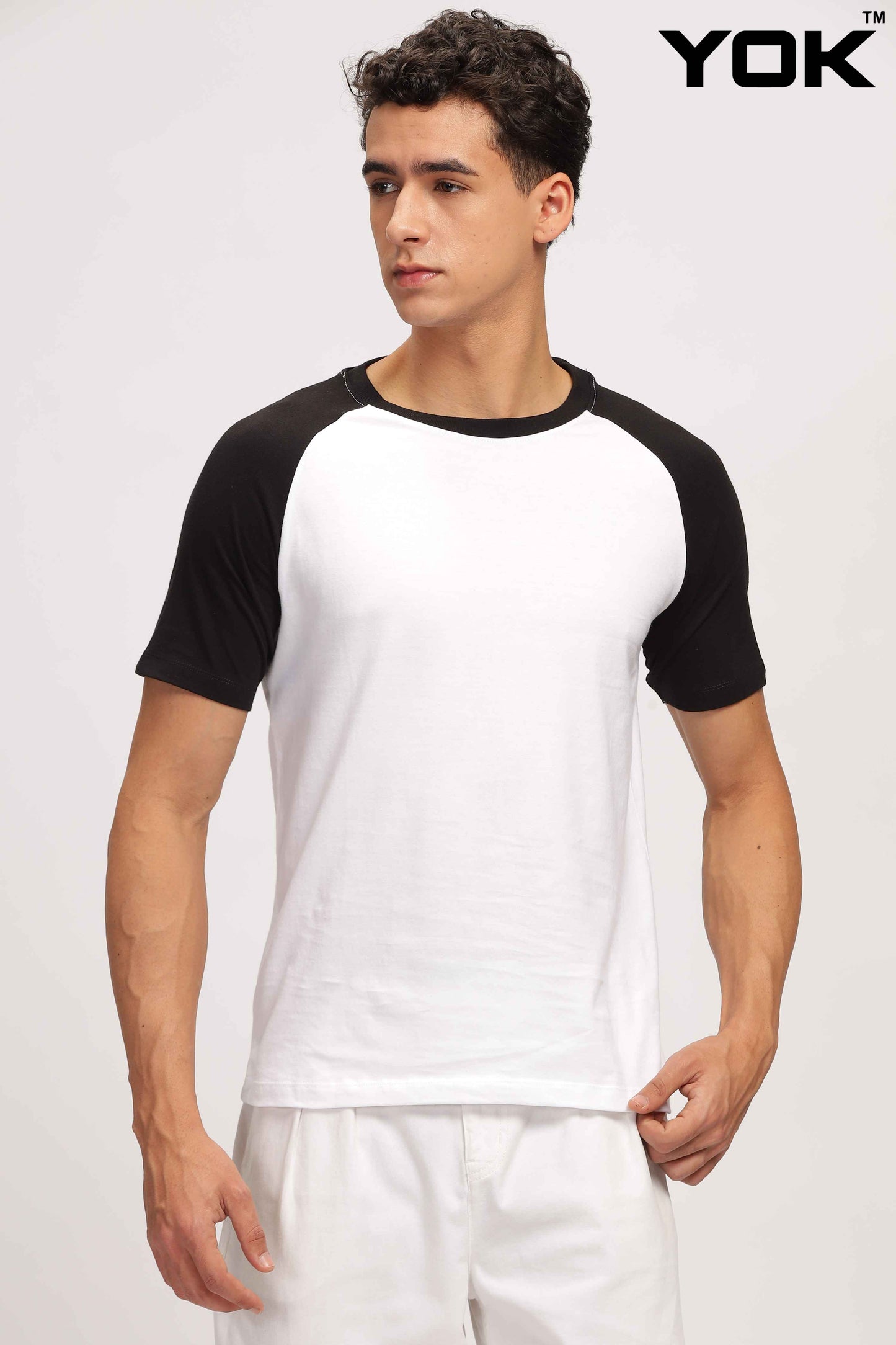 Black & White Raglan Sleeve T Shirt