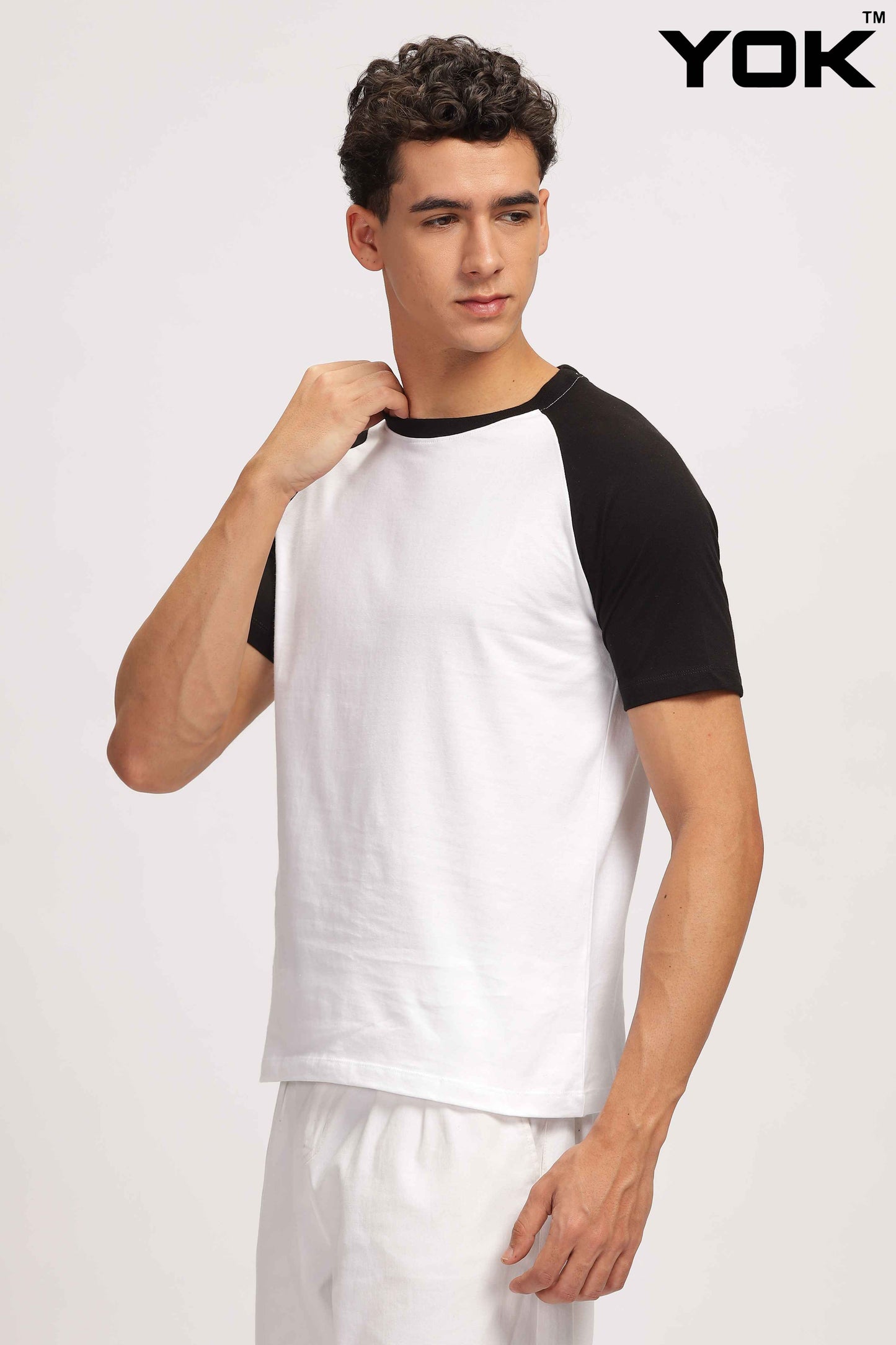 Black & White Raglan Sleeve T Shirt