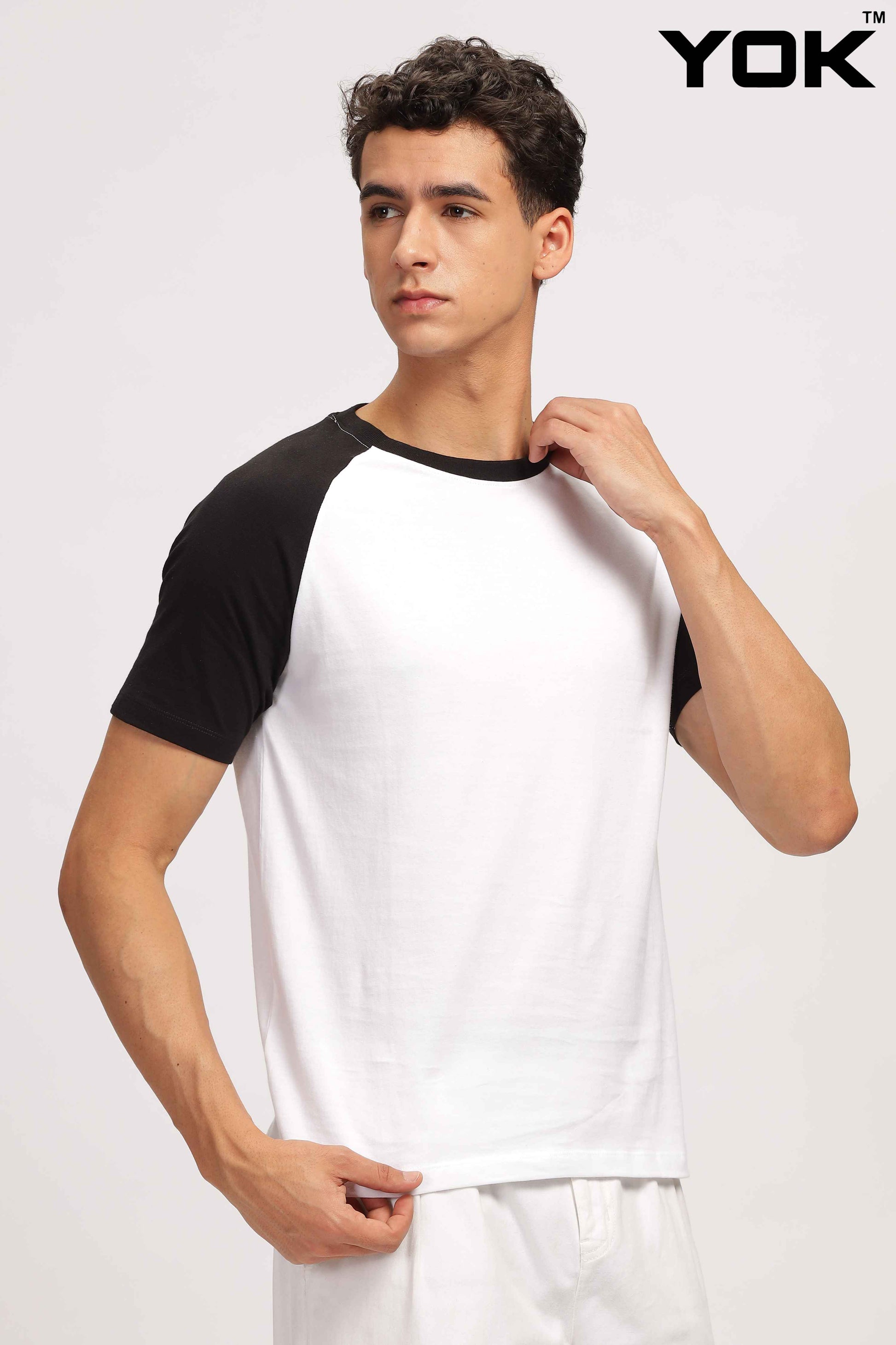 Black & White Raglan Sleeve T Shirt