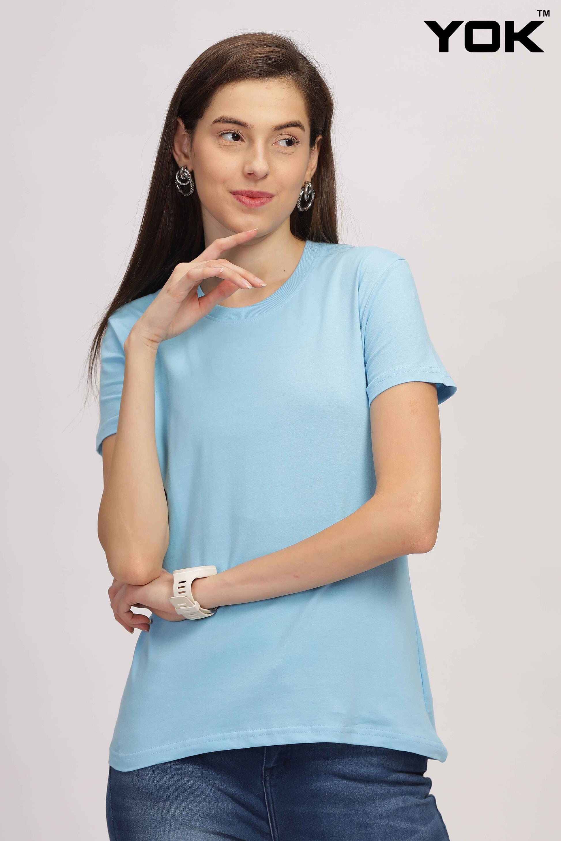 Sky Blue T Shirt for Women 