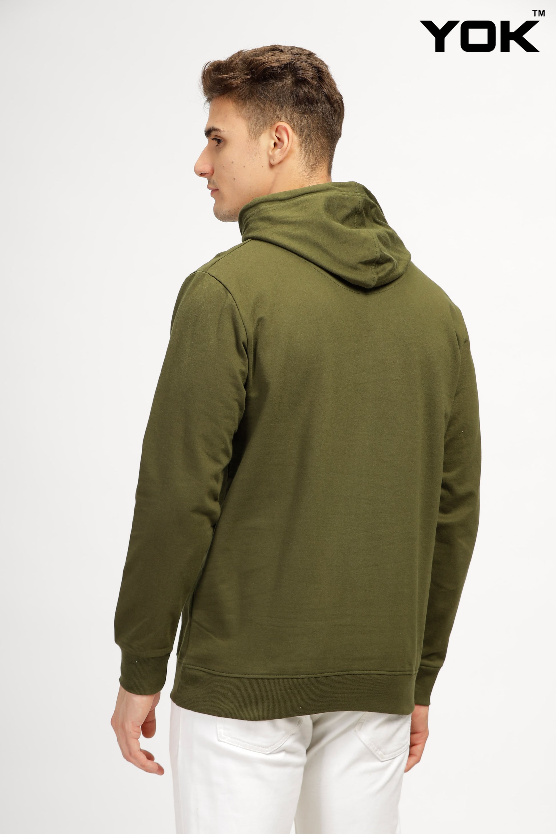  Plain Olive Green Hoodie 