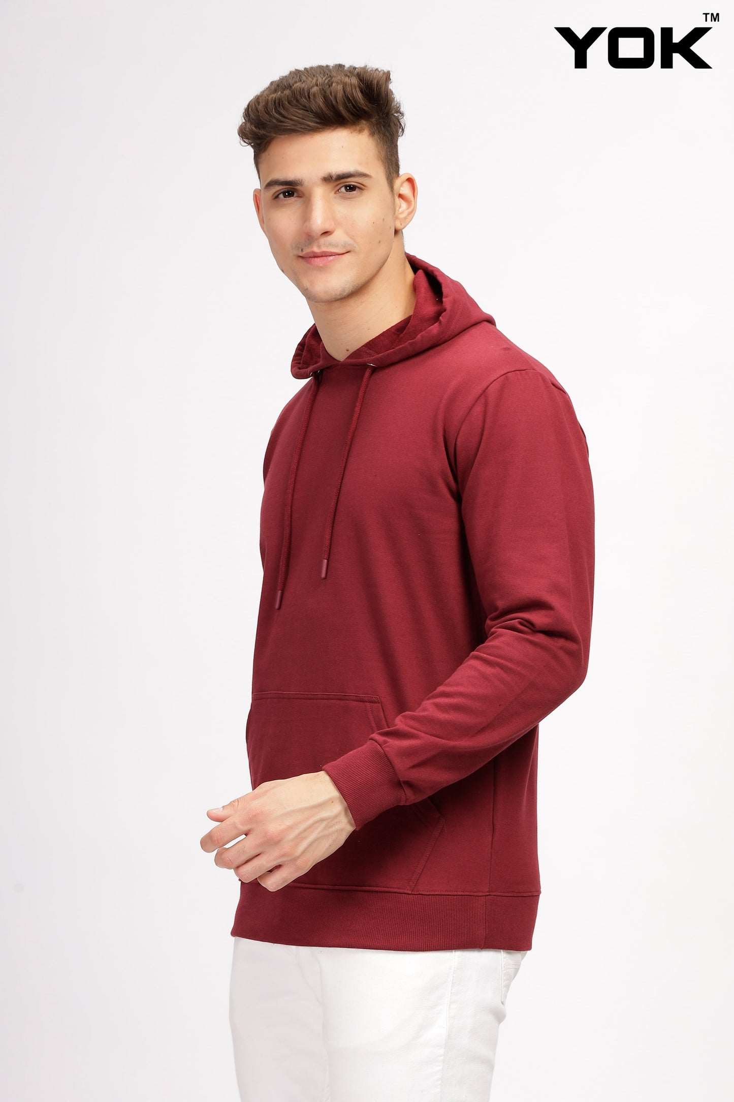 Plain Maroon Hoodies for Men