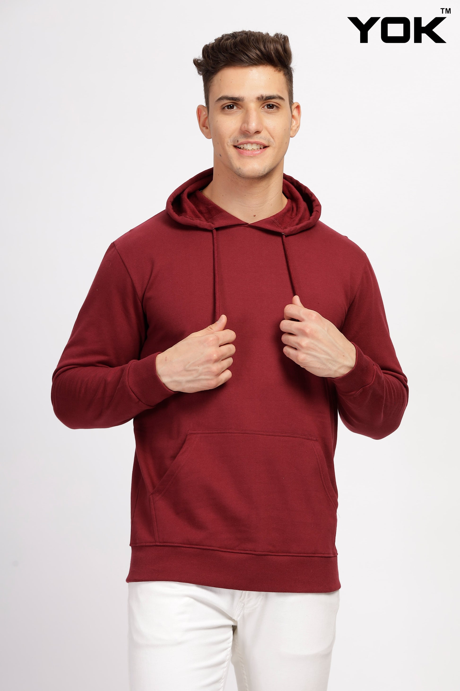 Plain Maroon Hoodies for Men