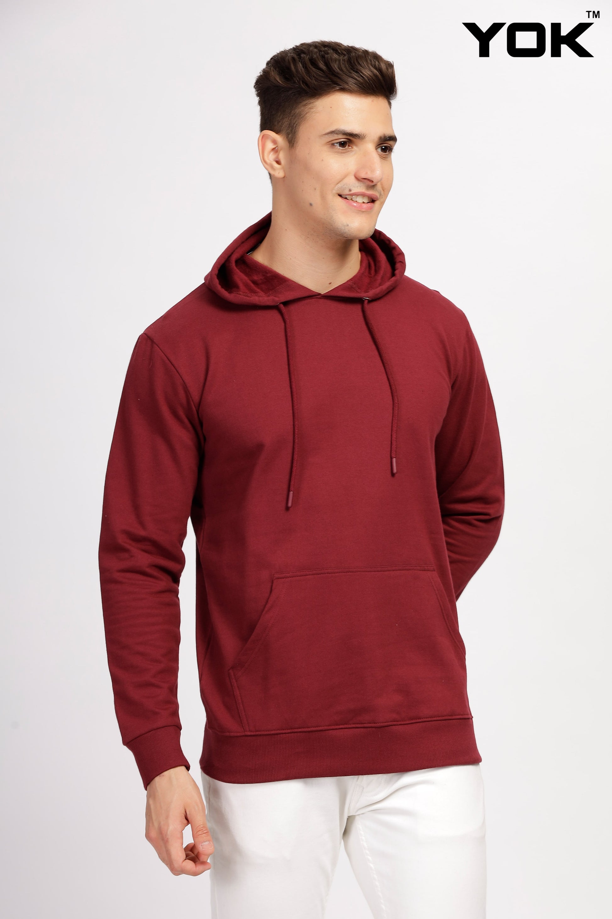 Plain Maroon Hoodies for Men