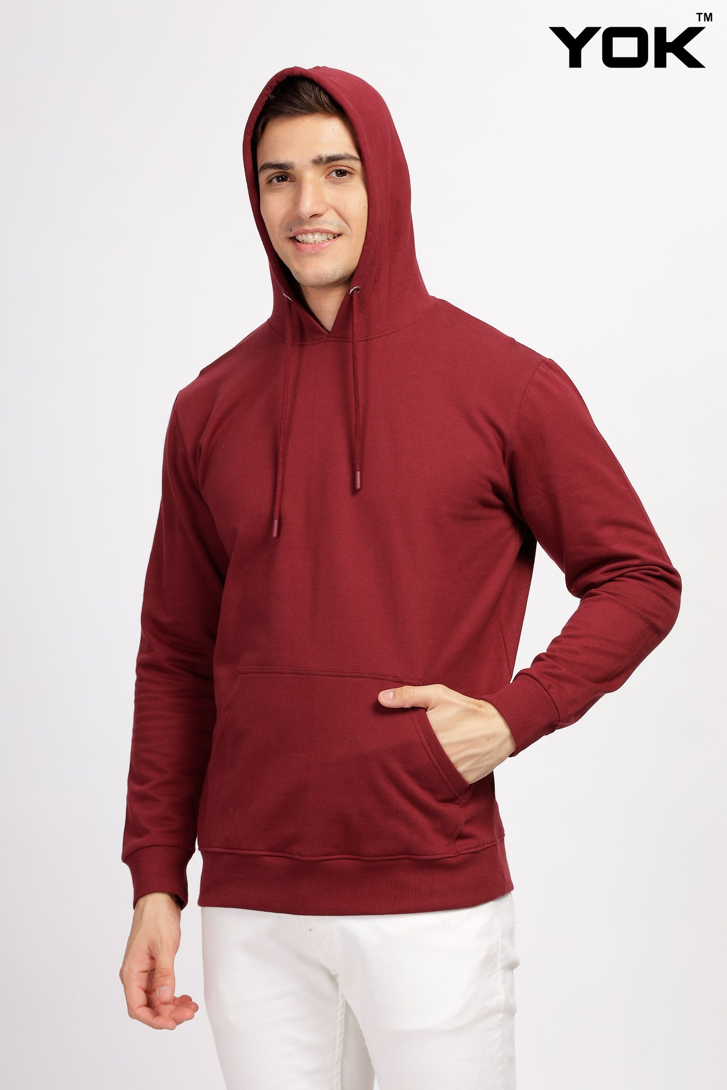 Plain Maroon Hoodies for Men