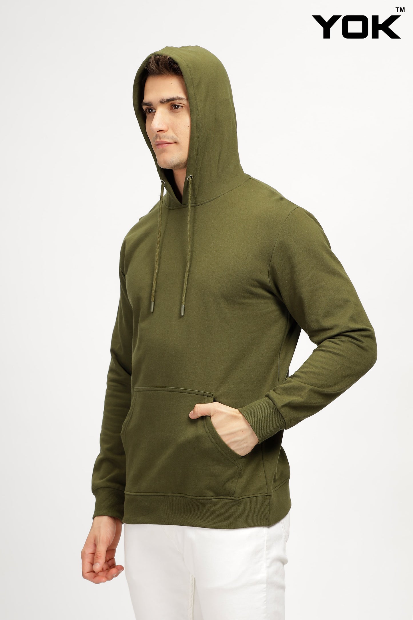  Plain Olive Green Hoodie 