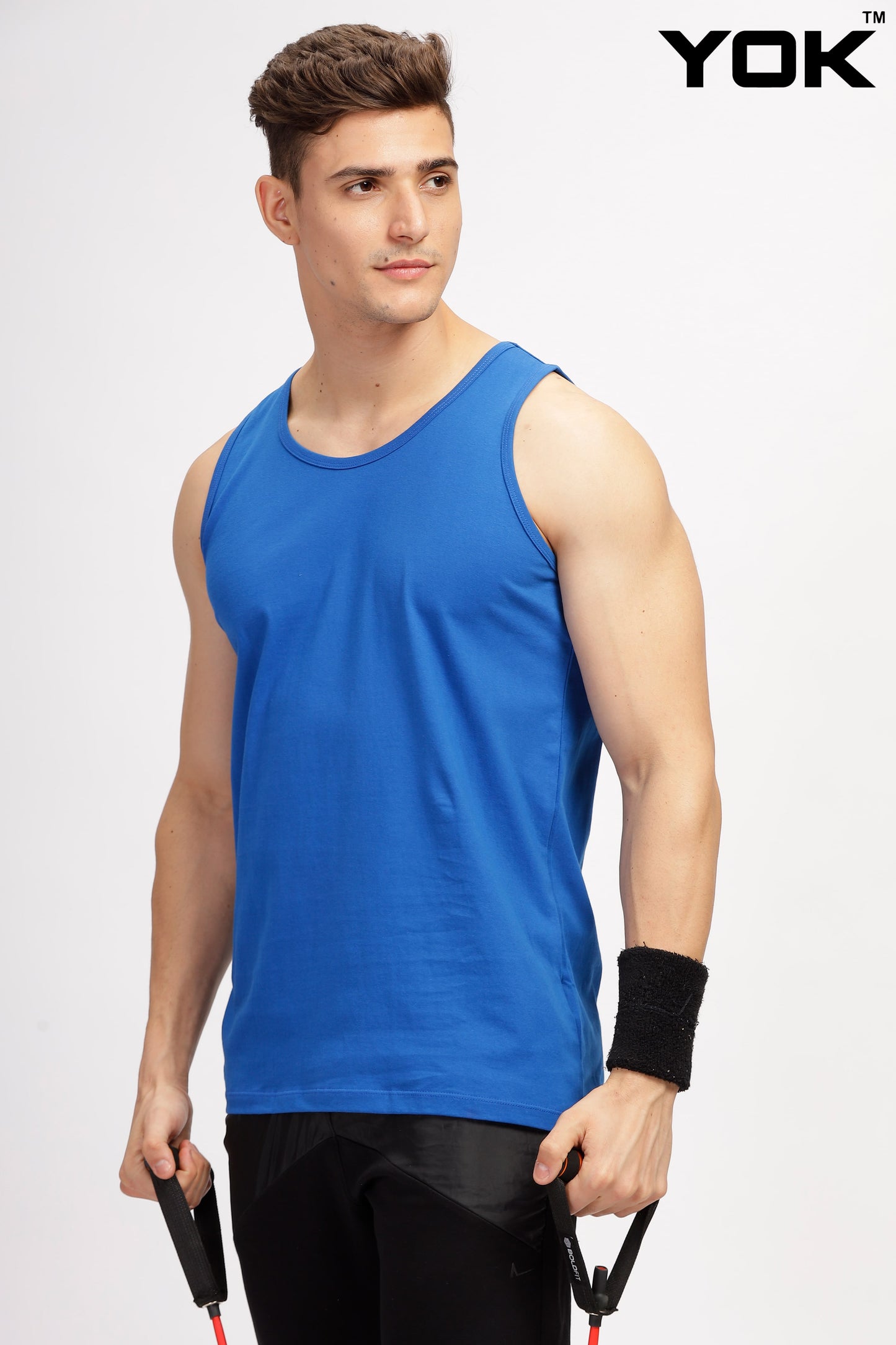 Blue Sleeveless Top for Men