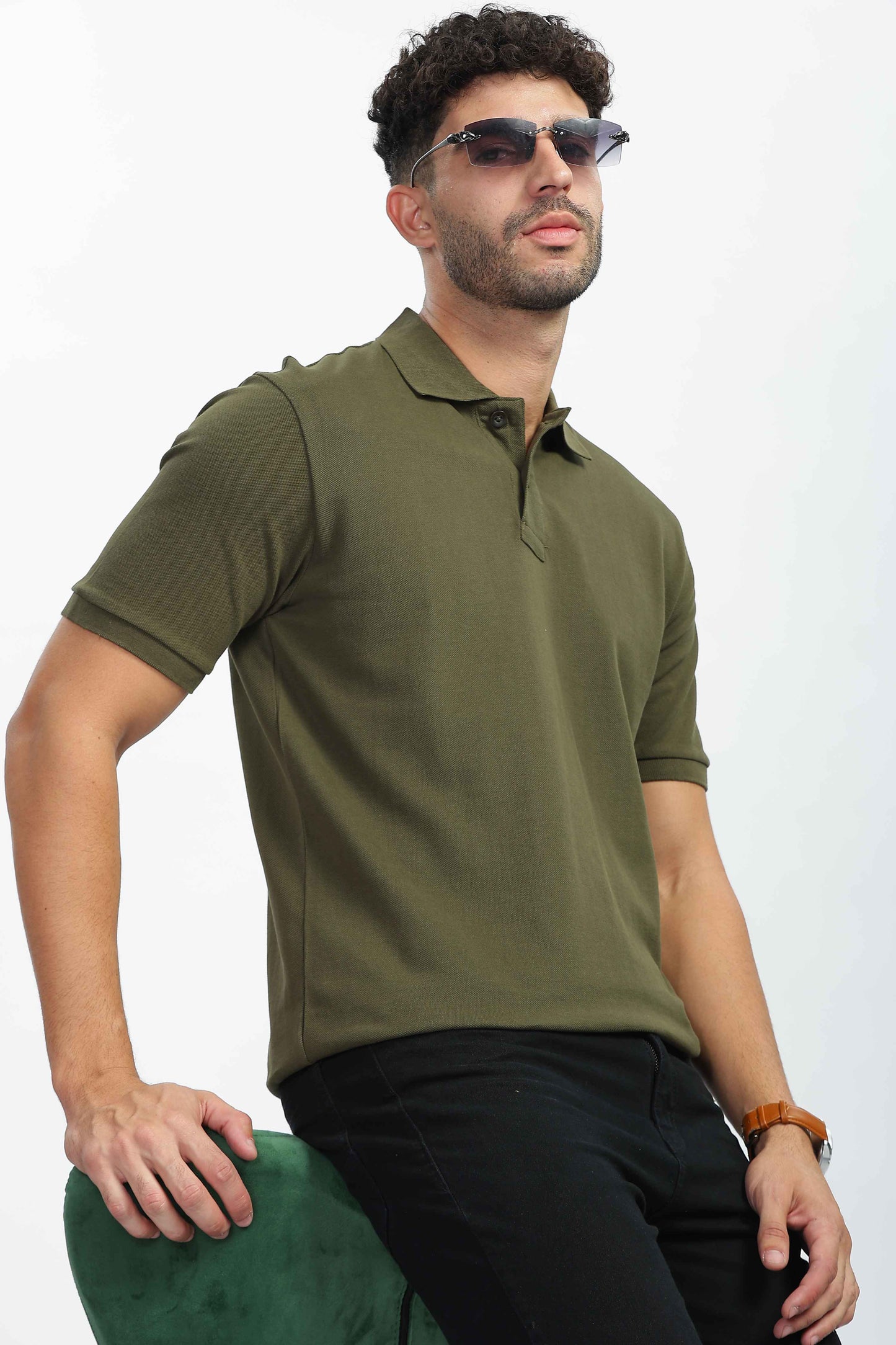 Olive Green Polo T Shirt for men