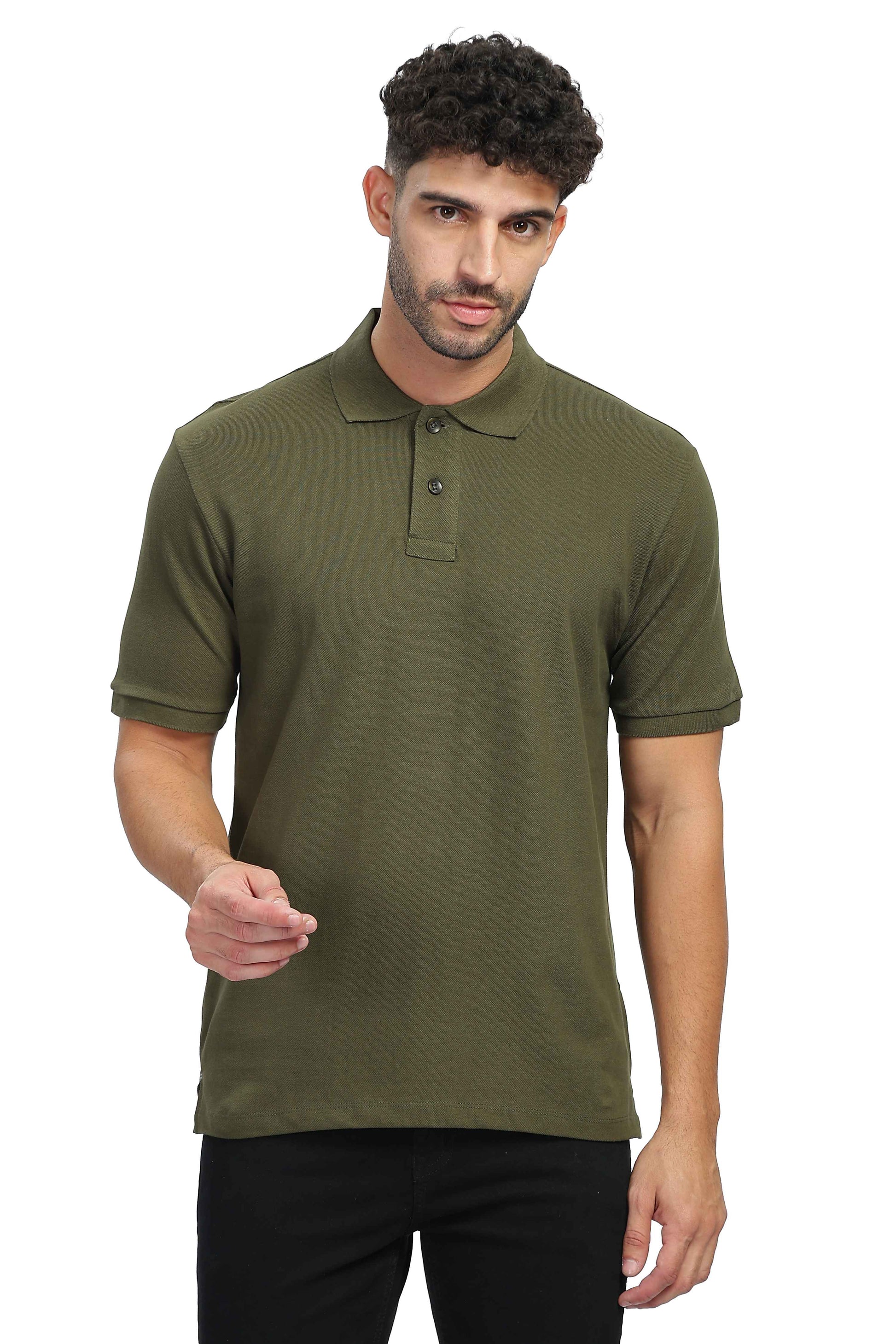 Olive Green Polo T Shirt for men